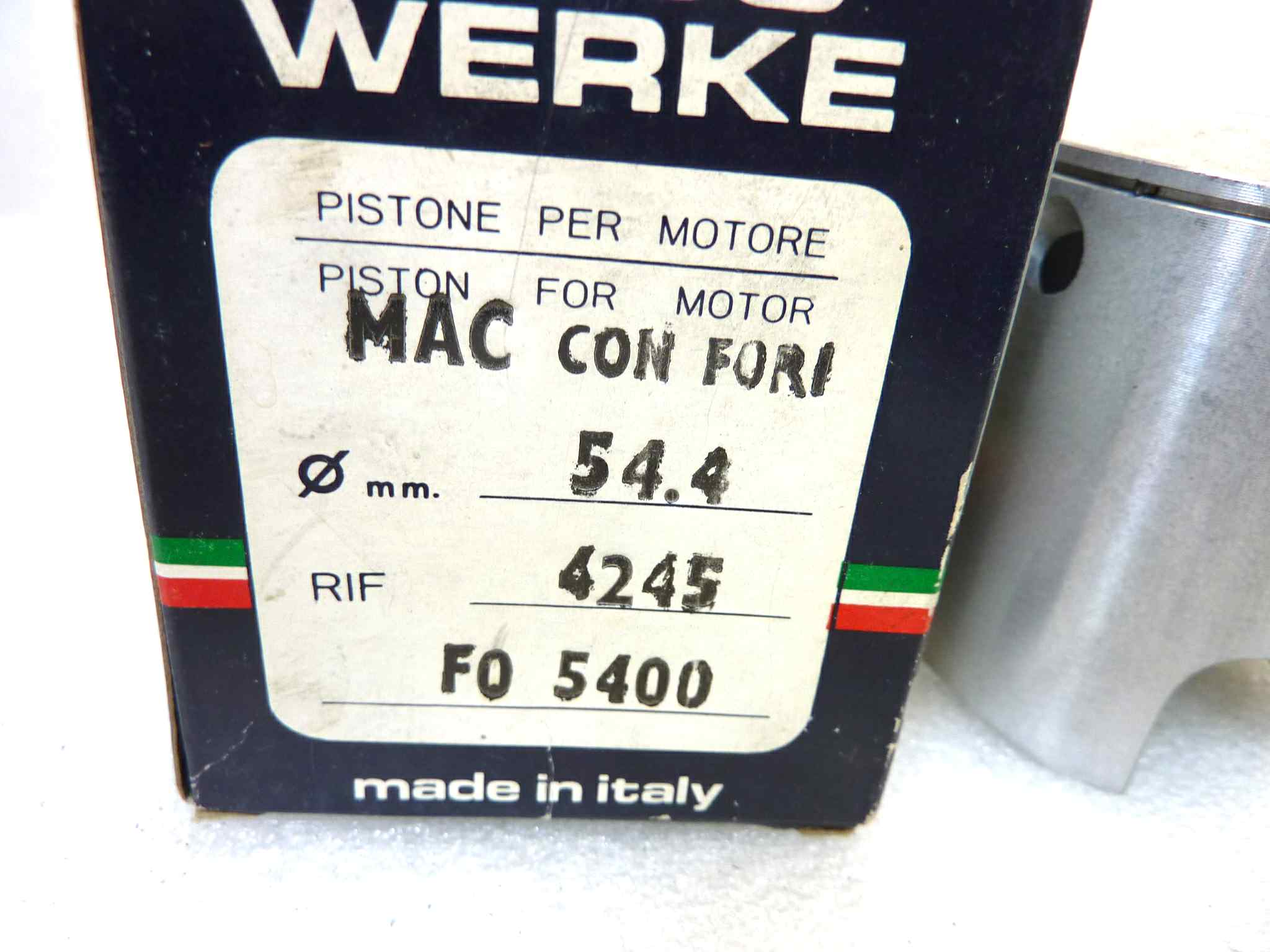 Pistone MAC con fori Asso Werke diametro 54,4 cod 4245 FO5400 no spinotto NUOVO Fondo di magazzino, VEDI FOTO, LEGGI DESCRIZIONE - immagine 2