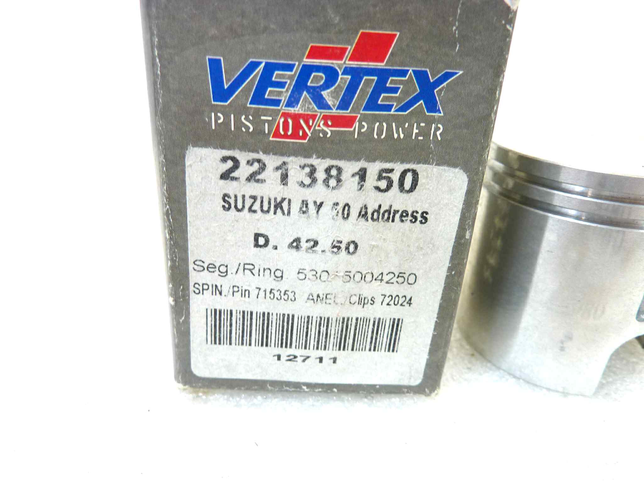 Pistone Suzuki AY50 Address Vertex diametro 42,5 cod 22138150 NUOVO Fondo di magazzino, VEDI FOTO, LEGGI DESCRIZIONE - immagine 2