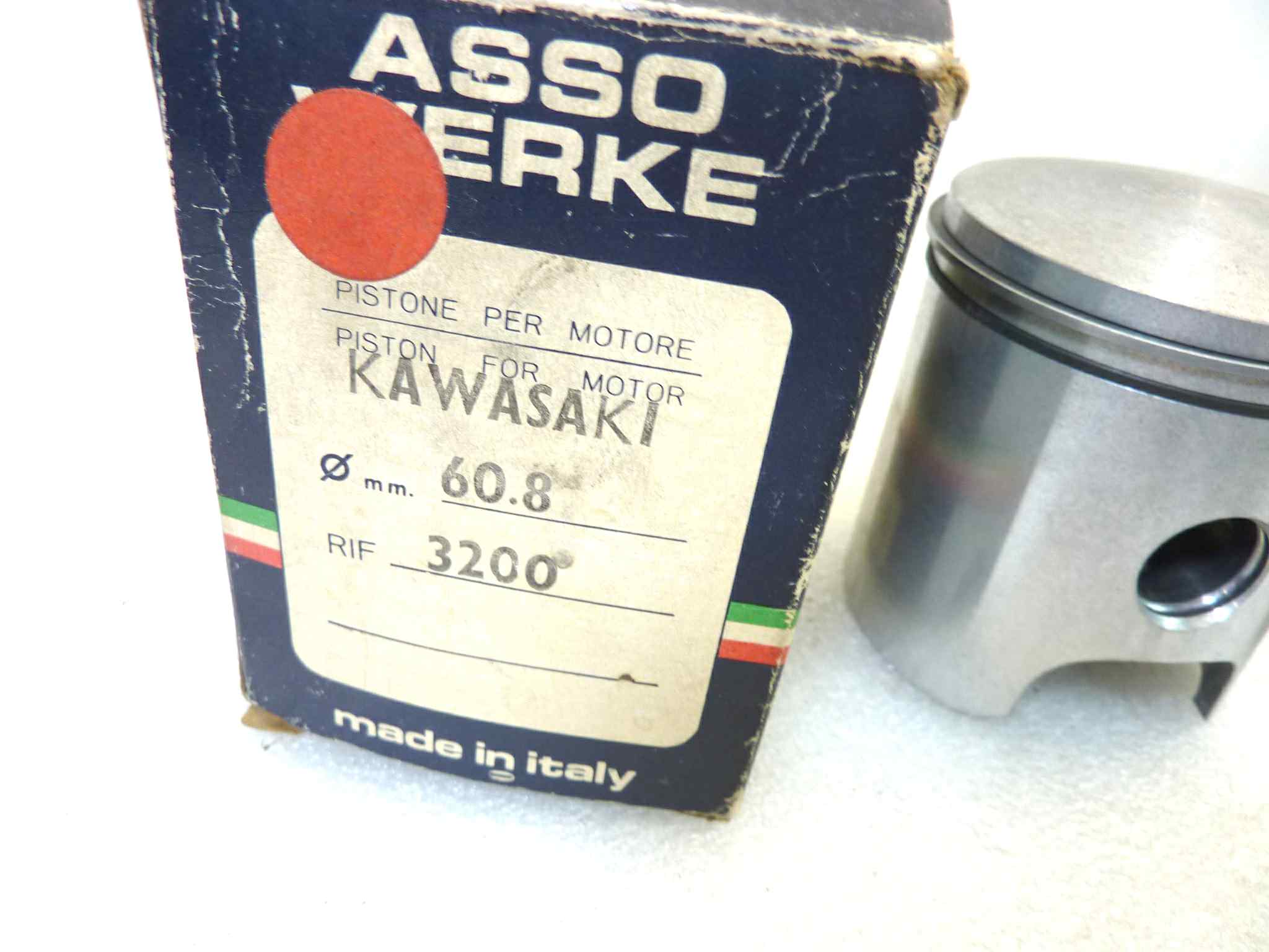Pistone Kawasaki Asso Werke diametro 60,8 cod 3200 NUOVO Fondo di magazzino, VEDI FOTO, LEGGI DESCRIZIONE - immagine 2