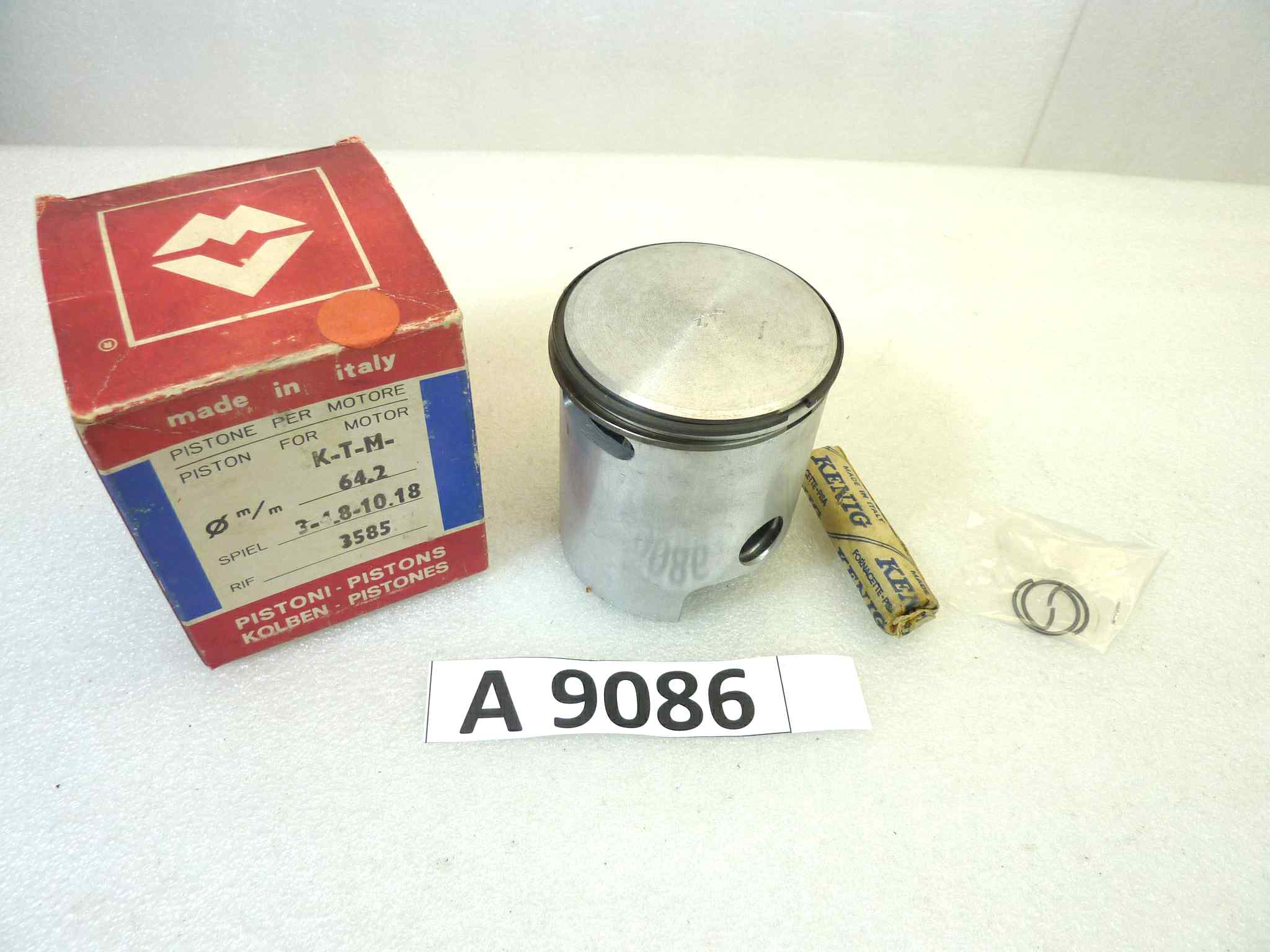 Pistone KTM Asso Werke diametro 64,2 cod 3585 NUOVO Fondo di magazzino, VEDI FOTO, LEGGI DESCRIZIONE