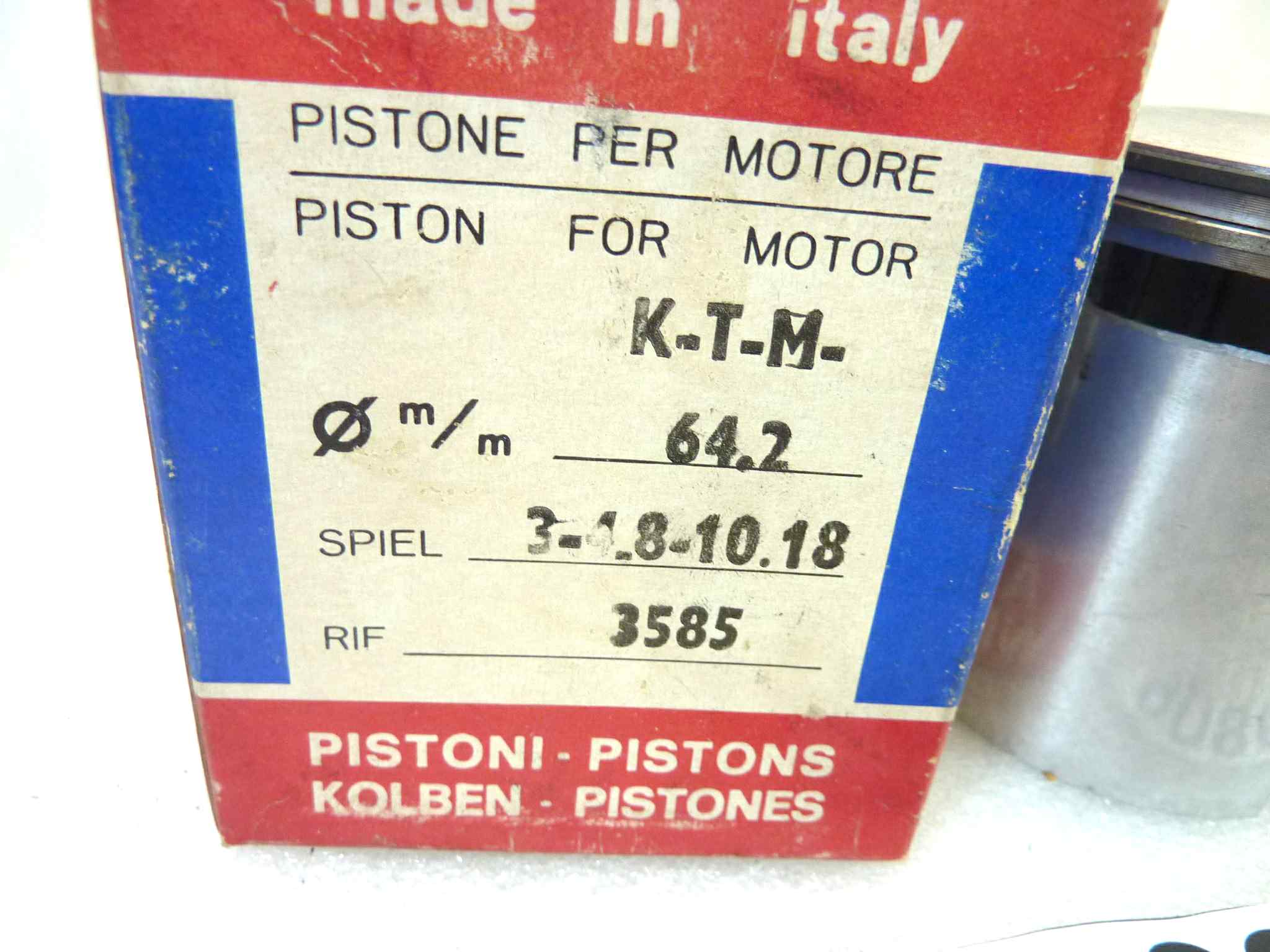 Pistone KTM Asso Werke diametro 64,2 cod 3585 NUOVO Fondo di magazzino, VEDI FOTO, LEGGI DESCRIZIONE - immagine 2