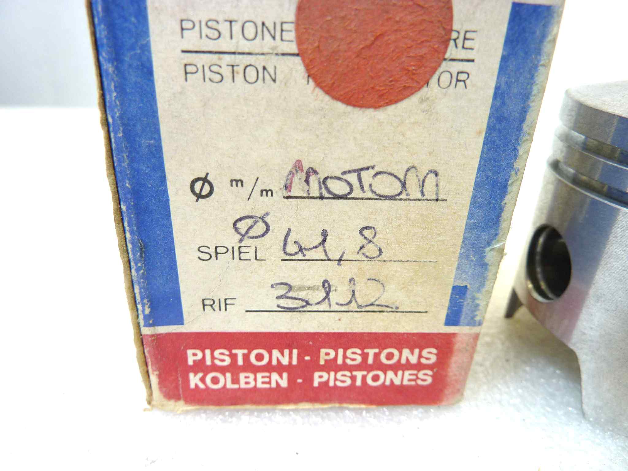 Pistone Motom Asso Werke diametro 41,8 cod 3112 NUOVO Fondo di magazzino, VEDI FOTO, LEGGI DESCRIZIONE - immagine 2