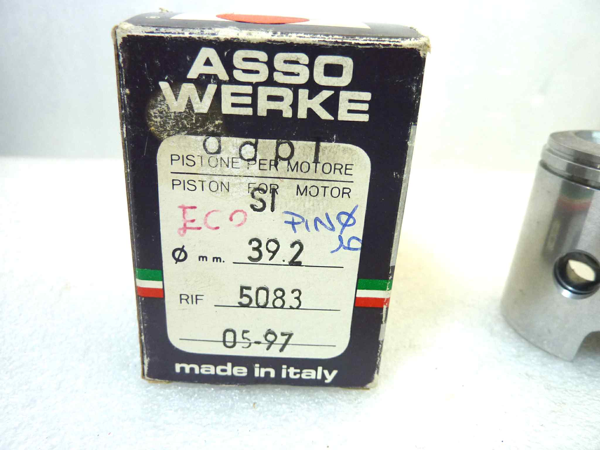 Pistone Piaggio Si Eco Asso Werke diametro 39,2 (spin 10) cod 5083 no fasce NUOVO Fondo di magazzino, VEDI FOTO, LEGGI DESCRIZIONE - immagine 2
