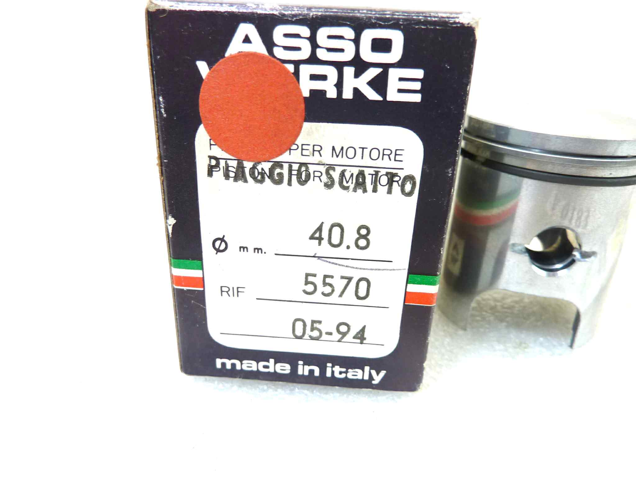 Pistone Piaggio Scatto Asso Werke diametro 40,8 cod 5570 NUOVO Fondo di magazzino, VEDI FOTO, LEGGI DESCRIZIONE - immagine 2