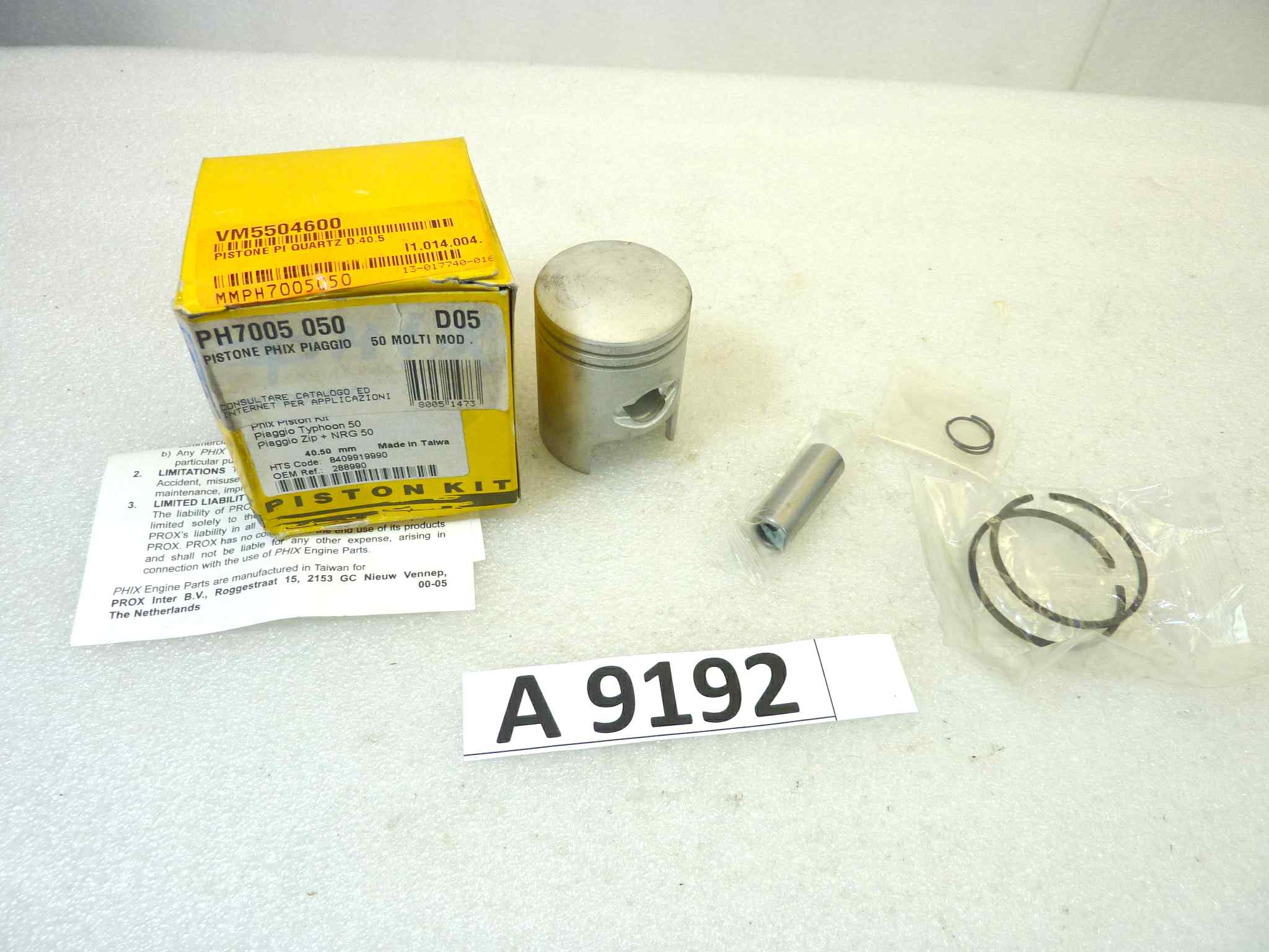 Pistone Piaggio Typhoon Zip NRG 50 Piston kit diametro 40,5 cod PH 7005050 NUOVO Fondo di magazzino, VEDI FOTO, LEGGI DESCRIZIONE