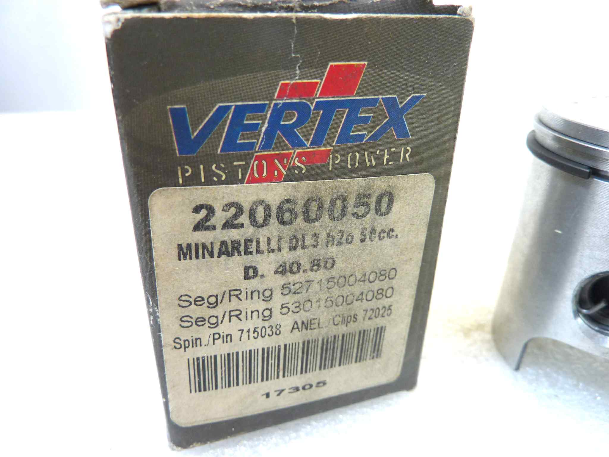 Pistone Minarelli DL3-H20 50cc Vertex diametro 40,8 cod 22060050 NUOVO Fondo di magazzino, VEDI FOTO, LEGGI DESCRIZIONE - immagine 2