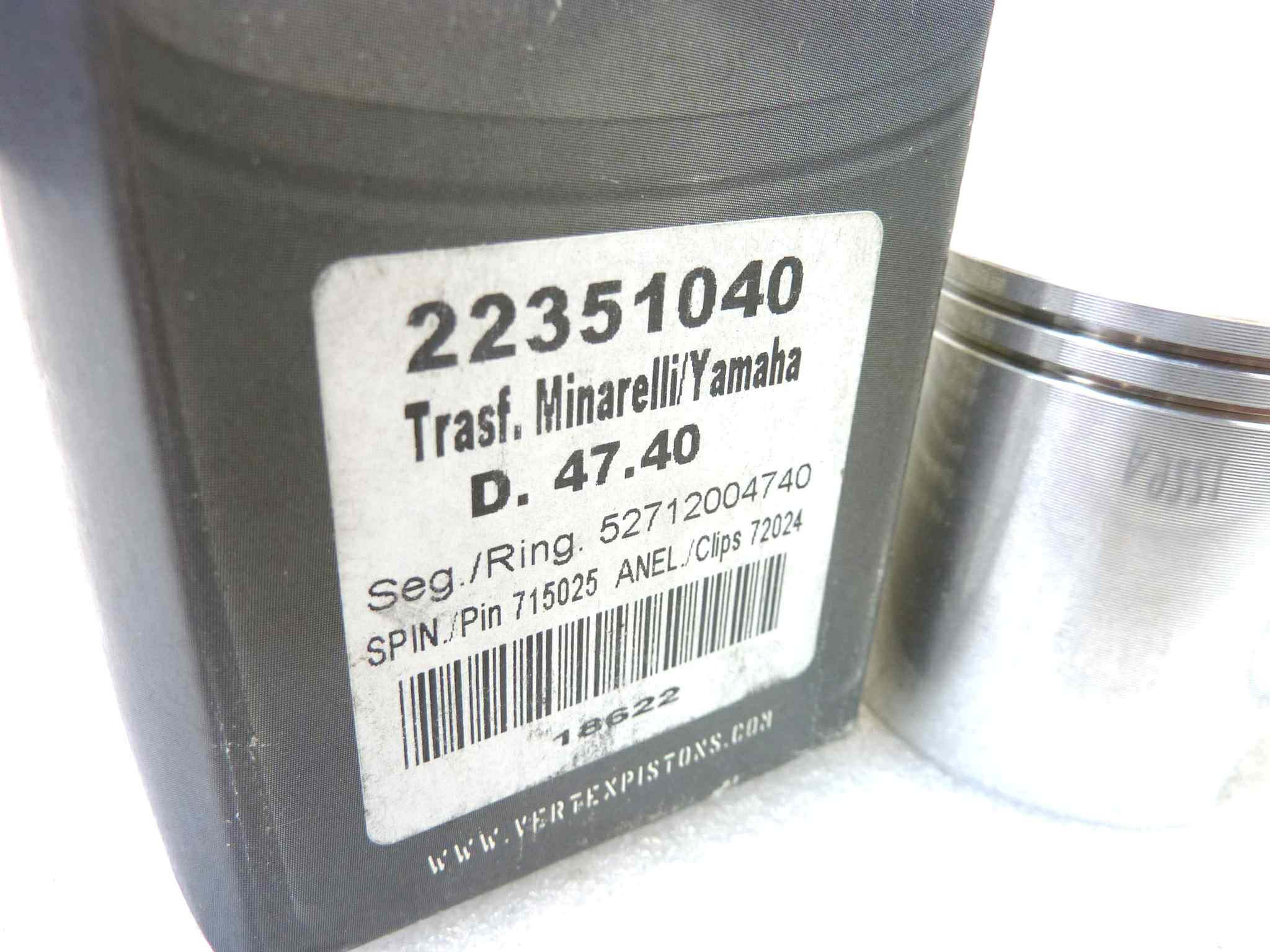 Pistone Minarelli trasf. Yamaha Vertex diametro 47,4 Monofascia cod 22351040 NUOVO Fondo di magazzino, VEDI FOTO, LEGGI DESCRIZIONE - immagine 2