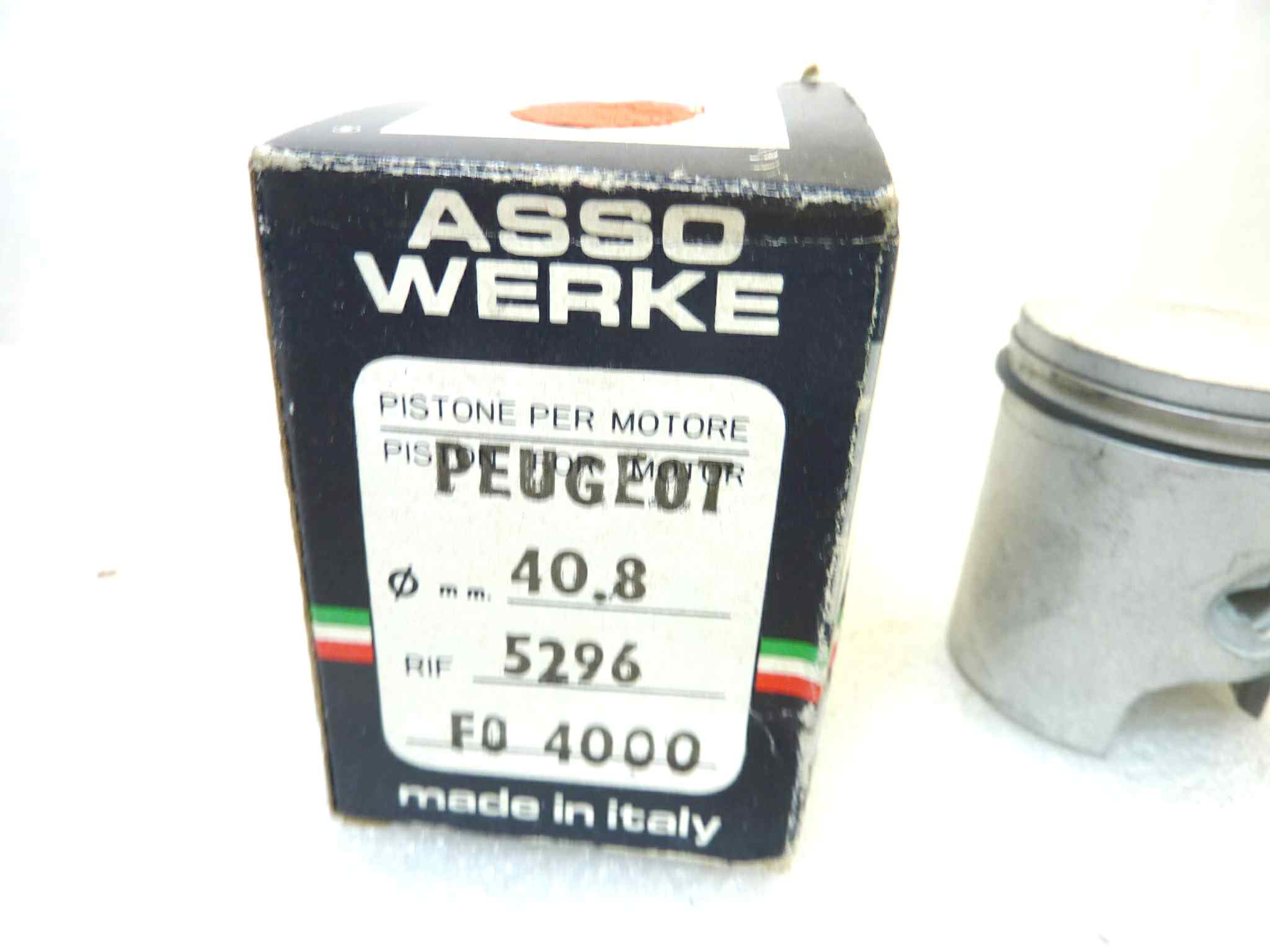 Pistone Peugeot Asso Werke diametro 40,8 cod 5296 NUOVO Fondo di magazzino, VEDI FOTO, LEGGI DESCRIZIONE - immagine 2