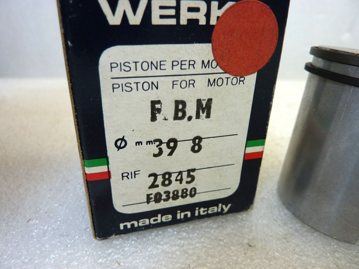 Pistone FBM Asso Werke diametro 39,8 cod 2845 NUOVO Fondo di magazzino, VEDI FOTO, LEGGI DESCRIZIONE - immagine 2