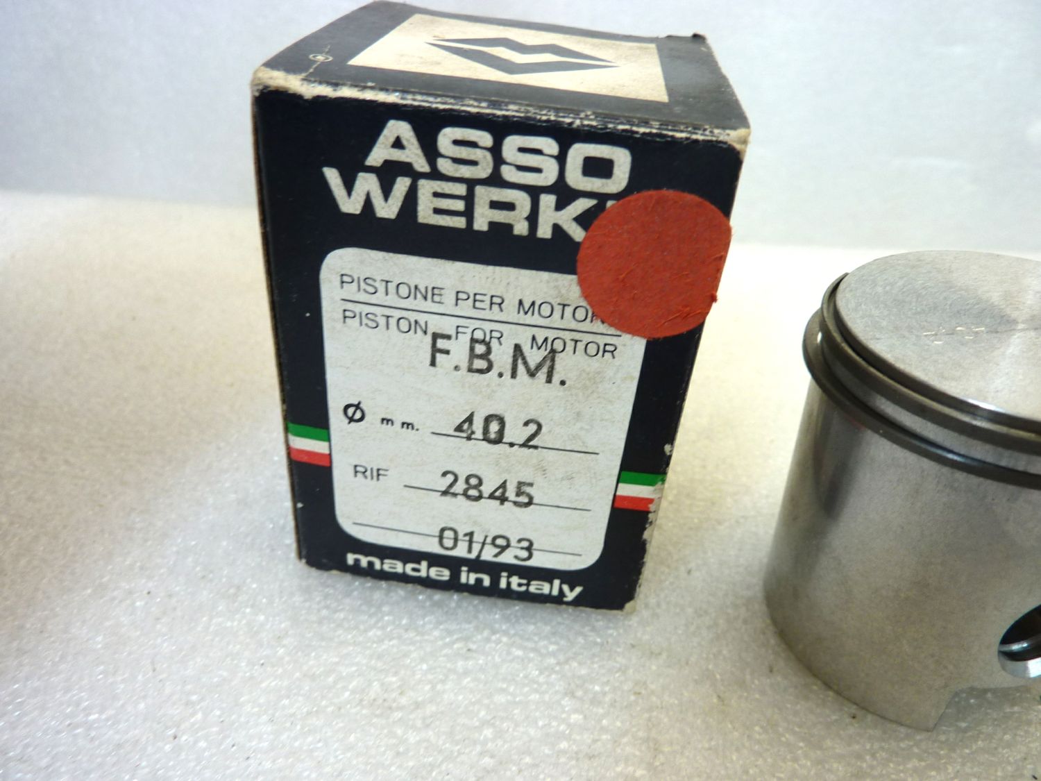 Pistone FBM Asso Werke diametro 40,2 cod 2845 NUOVO Fondo di magazzino, VEDI FOTO, LEGGI DESCRIZIONE - immagine 2