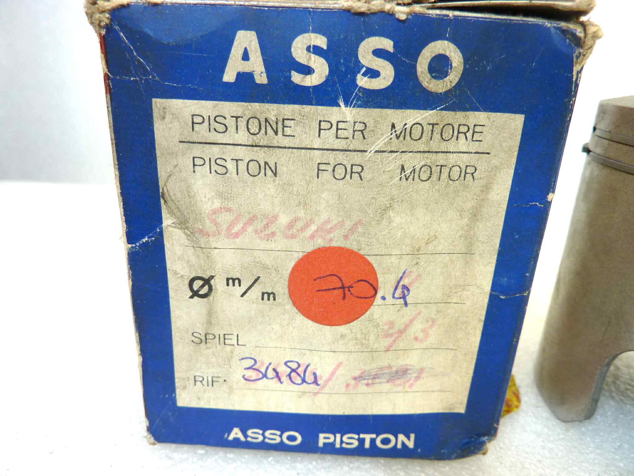 Pistone Suzuki Asso diametro 70,4 cod 3484 NUOVO Fondo di magazzino, VEDI FOTO, LEGGI DESCRIZIONE - immagine 2