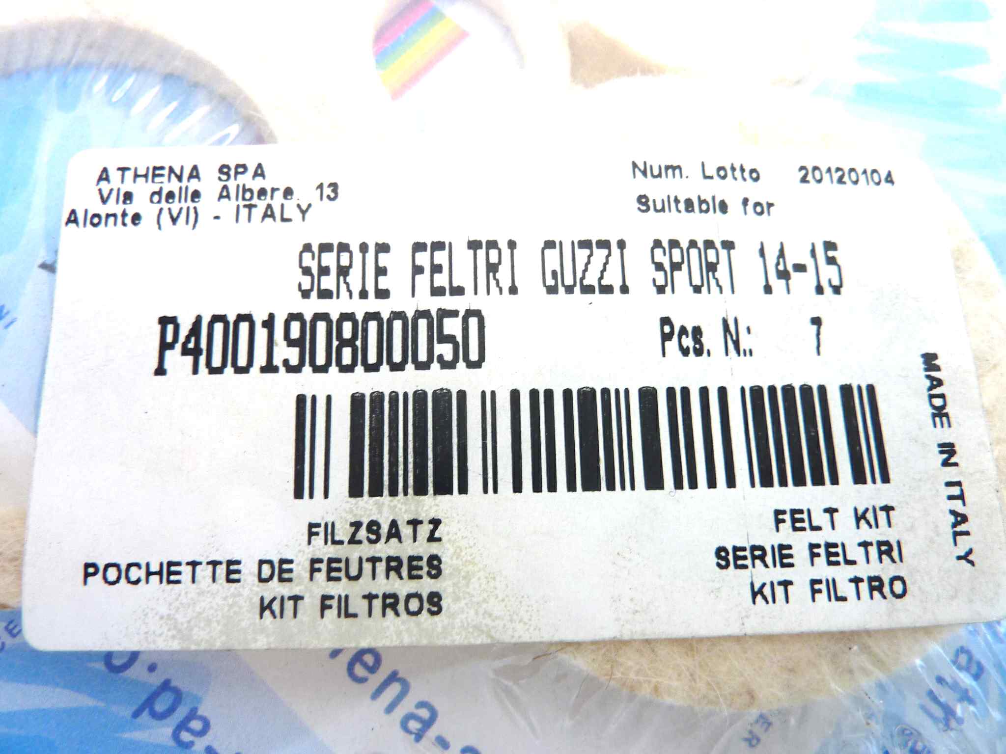 Serie feltri Athena Guzzi Sport 14 15 kit filtro 7 pezzi cod P400190800050 originale no replica NUOVO fondo di magazzino, LEGGI DESCRIZIONE - immagine 3