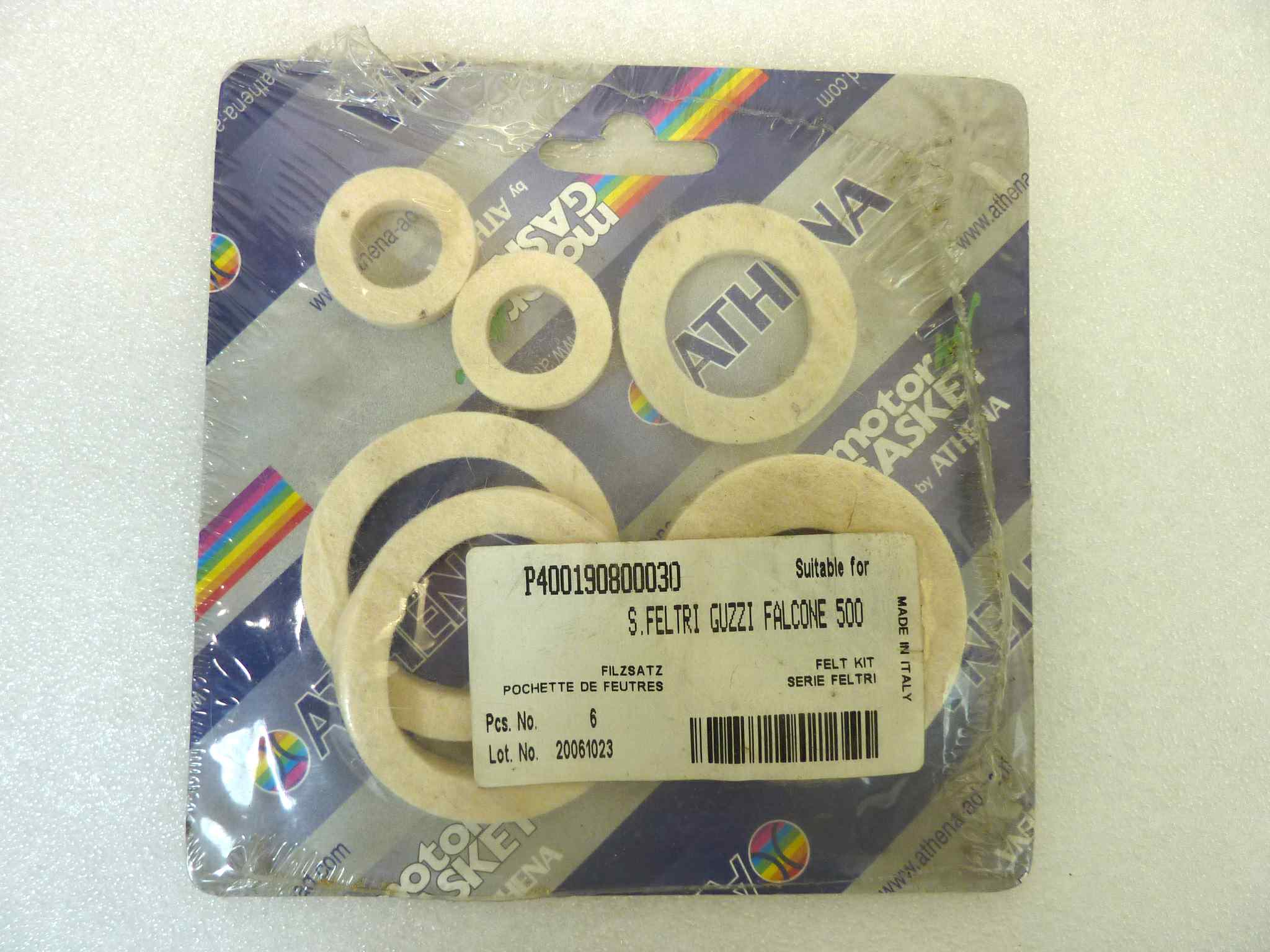 Serie feltri Athena Guzzi Falcone 500 6 pezzi cod P400190800030 originale no replica NUOVO fondo di magazzino, LEGGI DESCRIZIONE - immagine 2
