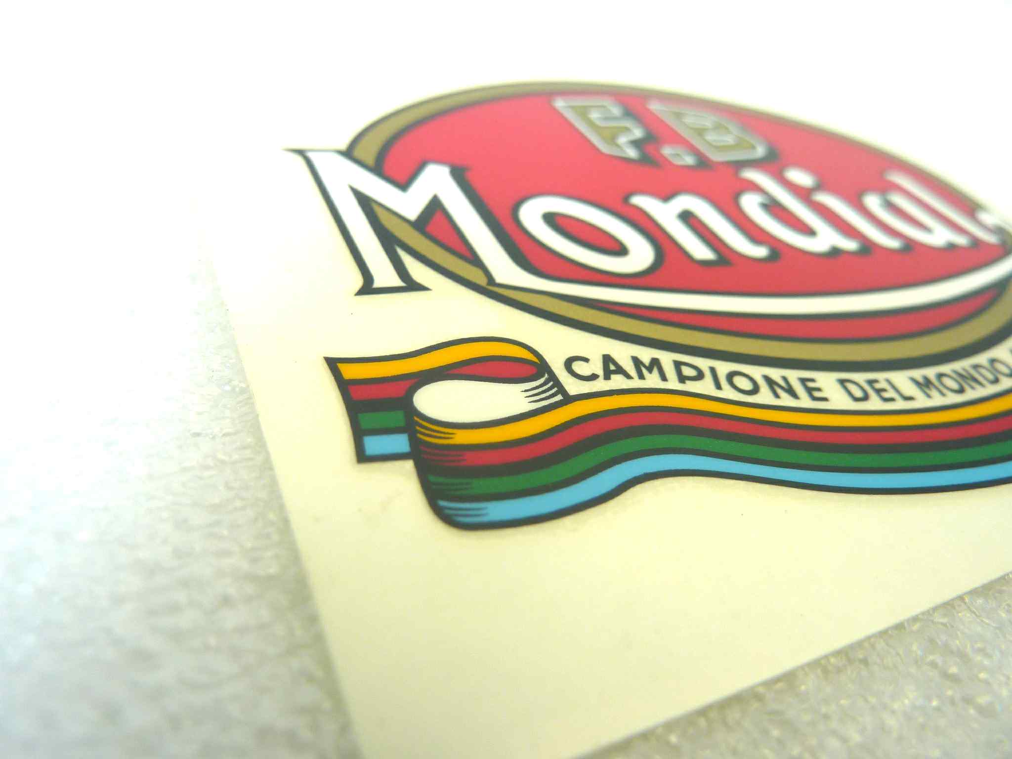 Adesivo decalcomania logo Mondial moto epoca originale no replica NUOVO fondo di magazzino, LEGGI DESCRIZIONE - immagine 2