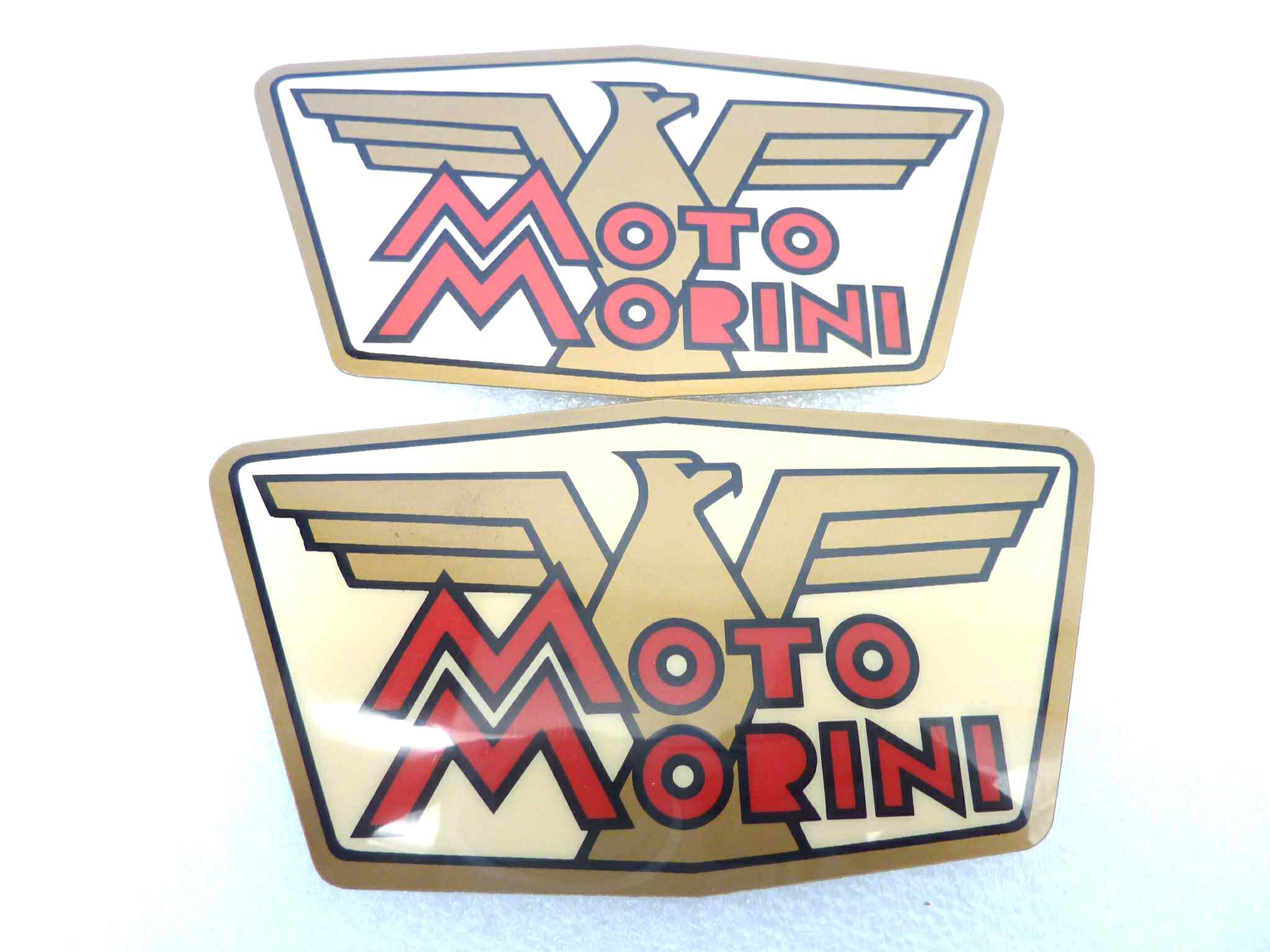 Coppia adesivi serbatoio Moto Morini Corsarino 48 resinati originale no replica NUOVO fondo di magazzino, LEGGI DESCRIZIONE - immagine 2