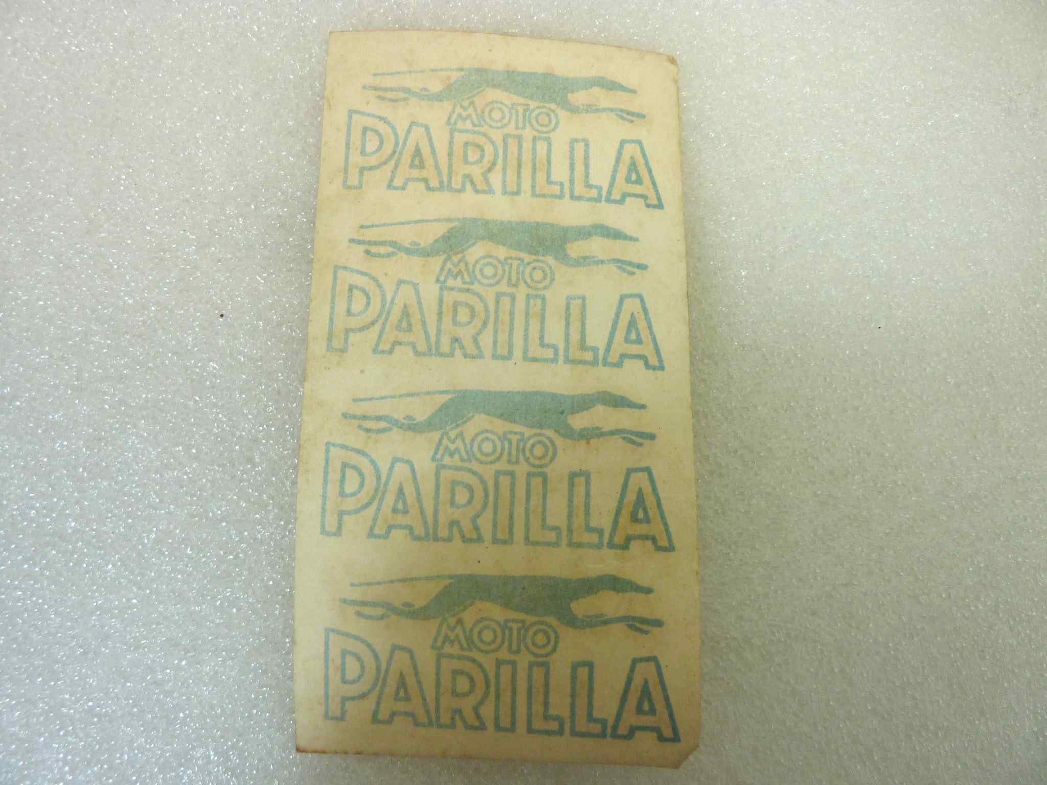 Adesivo decalcomania scritte logo epoca Parilla 4 pezzi originale no replica NUOVO fondo di magazzino, LEGGI DESCRIZIONE - immagine 2