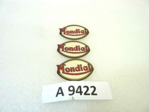 Adesivo decalcomania logo Mondial kit 3 pezzi originale no replica NUOVO fondo di magazzino, LEGGI DESCRIZIONE
