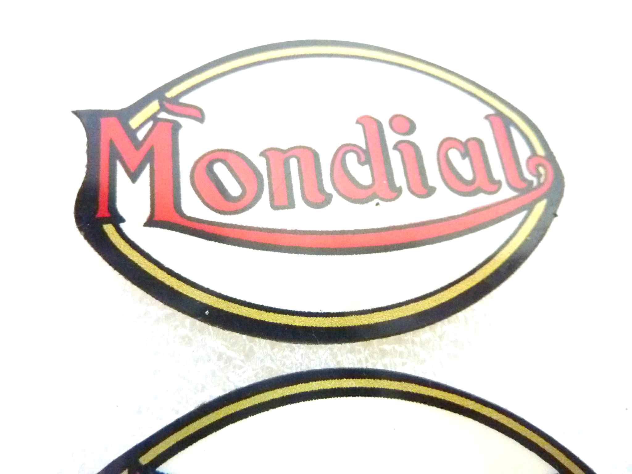 Adesivo decalcomania logo Mondial kit 3 pezzi originale no replica NUOVO fondo di magazzino, LEGGI DESCRIZIONE - immagine 2
