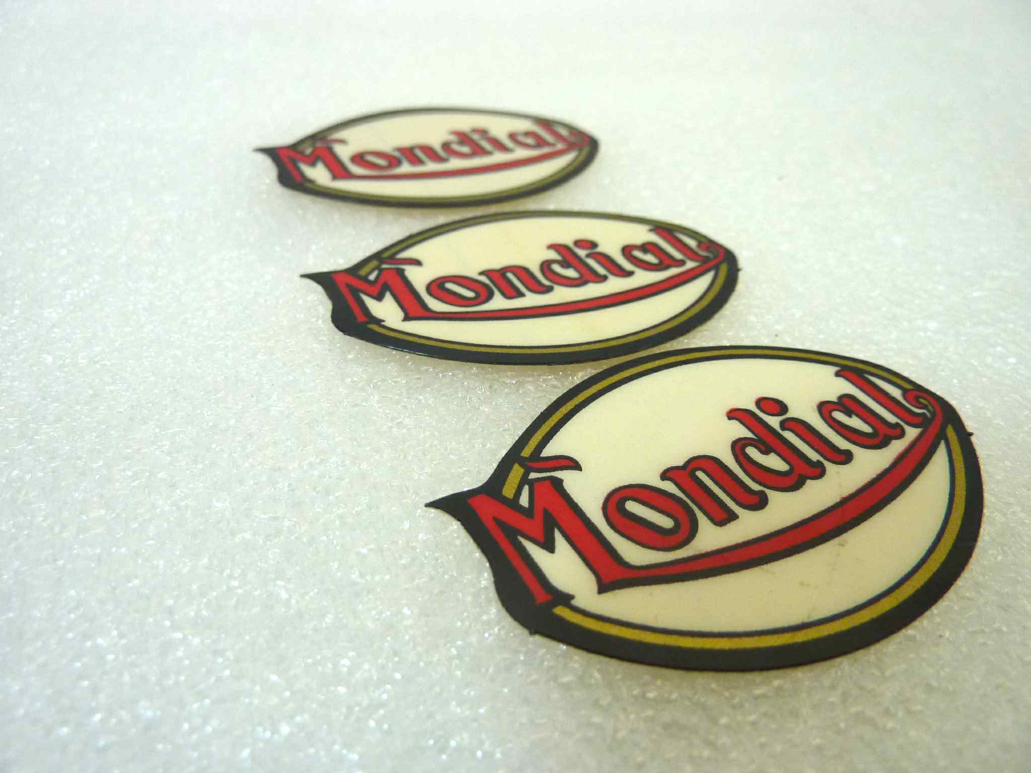 Adesivo decalcomania logo Mondial kit 3 pezzi originale no replica NUOVO fondo di magazzino, LEGGI DESCRIZIONE - immagine 3