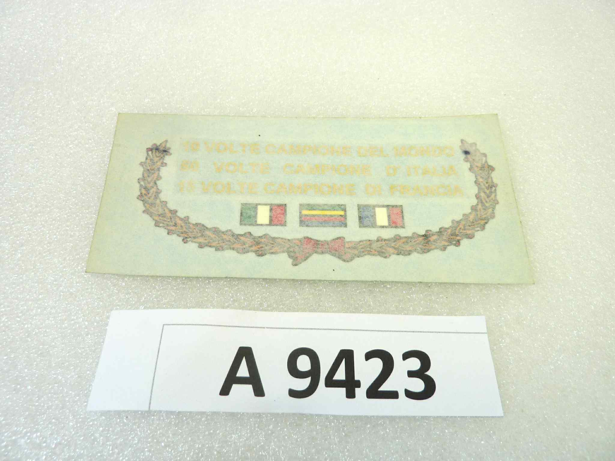 decalcomania Mondial 50 volte campione d'italia - 10 volte campione del mondo - 15 volte campione di francia 125 x 67 mm originale no replica NUOVO fondo di magazzino, LEGGI DESCRIZIONE