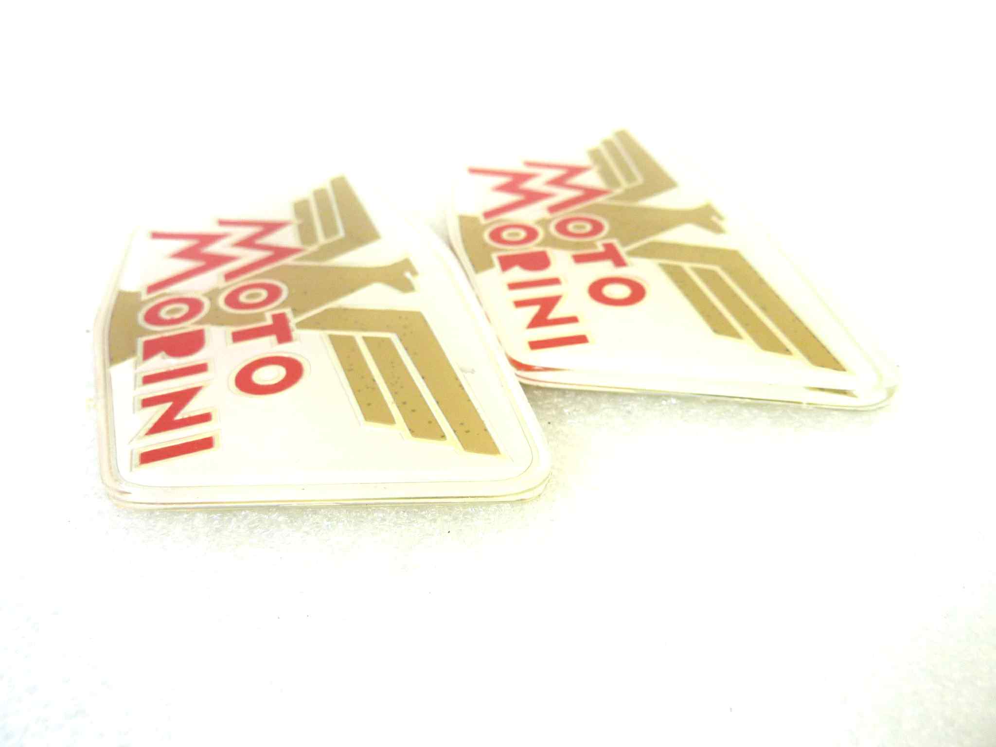 Coppia targa adesiva Moto Morini spessore 4 mm - larghezza max 11 cm x alt max 5,8 cm originale no replica NUOVO fondo di magazzino, LEGGI DESCRIZIONE - immagine 4