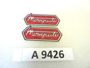 Coppia adesivi logo Garelli Mosquito 8 x 3 cm originale no replica NUOVO fondo di magazzino, LEGGI DESCRIZIONE