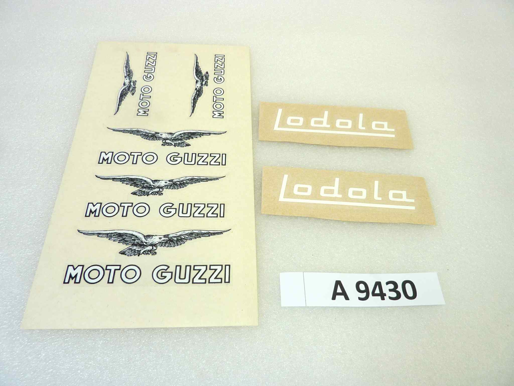 Kit adesivi decalcomanie Guzzi Lodola logo fregi originale no replica NUOVO fondo di magazzino, LEGGI DESCRIZIONE