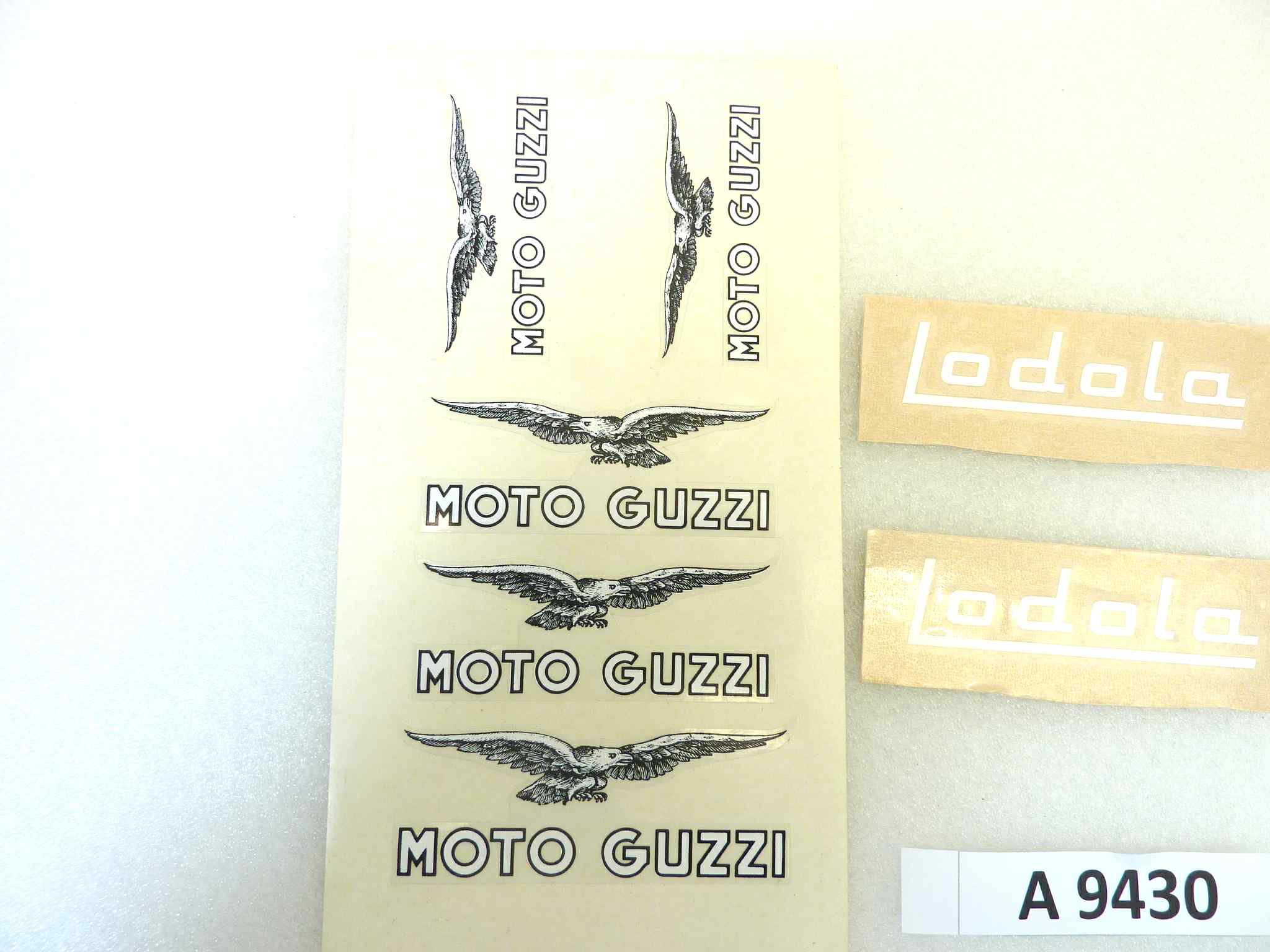 Kit adesivi decalcomanie Guzzi Lodola logo fregi originale no replica NUOVO fondo di magazzino, LEGGI DESCRIZIONE - immagine 2