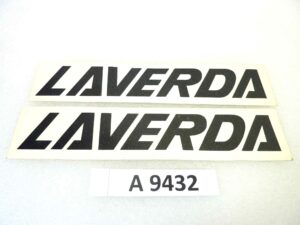 Coppia adesivi decalcomanie Laverda 23 x 4 cm originale no replica NUOVO fondo di magazzino, LEGGI DESCRIZIONE