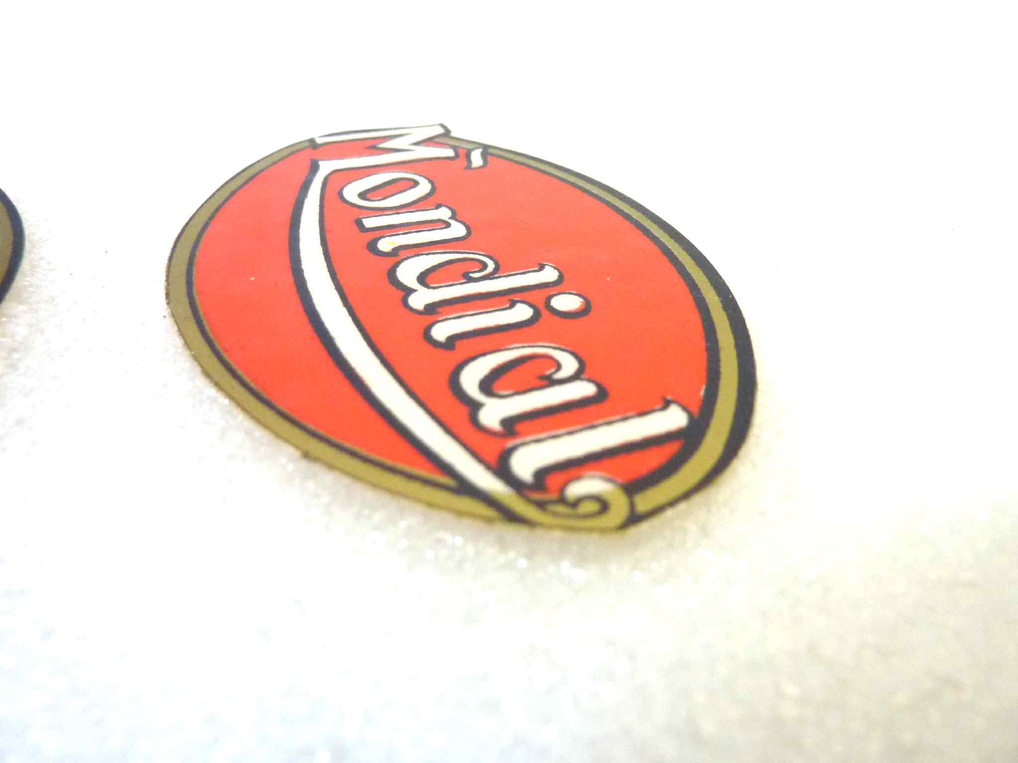 Coppia adesivi Mondial logo 75 x 50 mm originale no replica NUOVO fondo di magazzino, LEGGI DESCRIZIONE - immagine 4