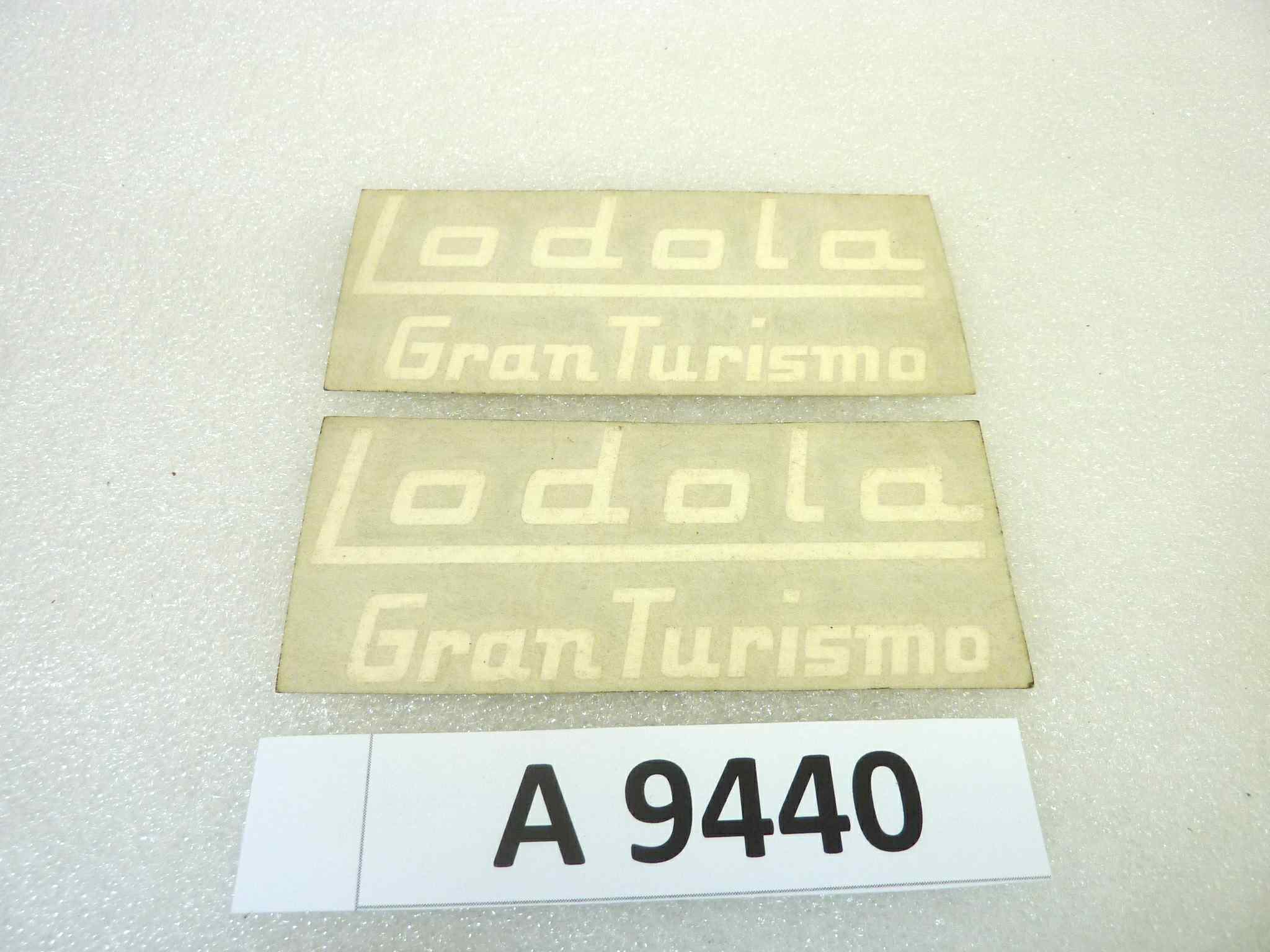 Coppia decalcomanie adesivi Guzzi Lodola Gran Turismo originale no replica NUOVO fondo di magazzino, LEGGI DESCRIZIONE