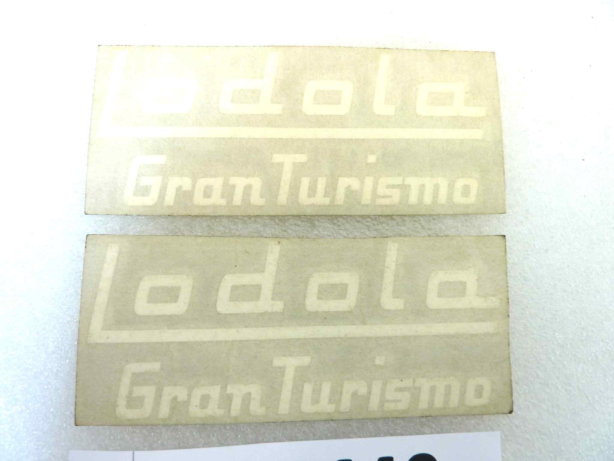 Coppia decalcomanie adesivi Guzzi Lodola Gran Turismo originale no replica NUOVO fondo di magazzino, LEGGI DESCRIZIONE - immagine 2
