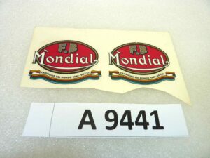 Coppia decalcomanie Mondial campione del mondo 1949 - 50 51 5 x 4 cm cad originale no replica NUOVO fondo di magazzino, LEGGI DESCRIZIONE