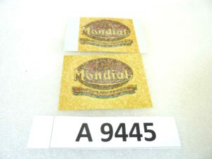 Coppia decalcomanie Mondial campione del mondo 1949 - 50 51 originale no replica NUOVO fondo di magazzino, LEGGI DESCRIZIONE