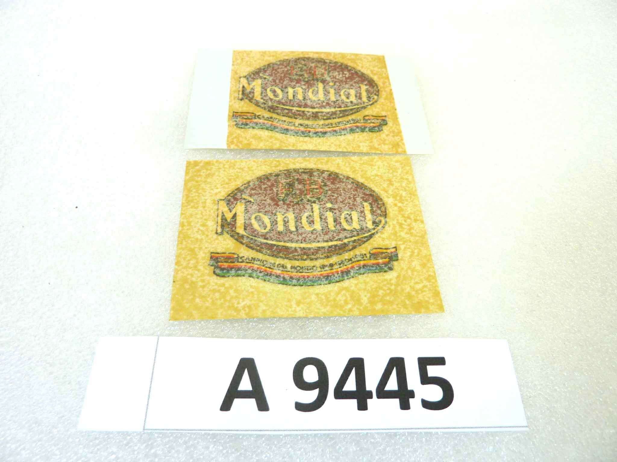 Coppia decalcomanie Mondial campione del mondo 1949 - 50 51 originale no replica NUOVO fondo di magazzino, LEGGI DESCRIZIONE