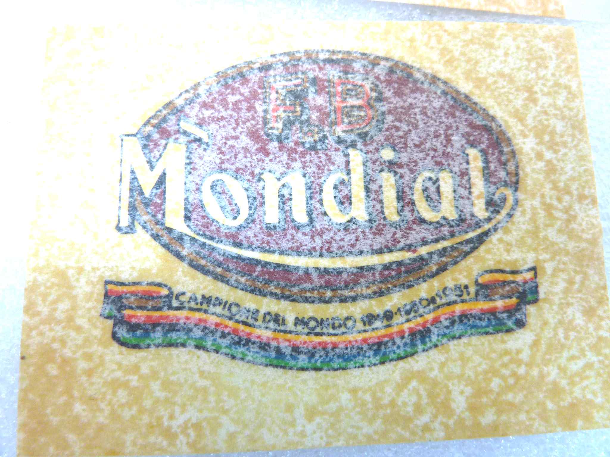 Coppia decalcomanie Mondial campione del mondo 1949 - 50 51 originale no replica NUOVO fondo di magazzino, LEGGI DESCRIZIONE - immagine 4