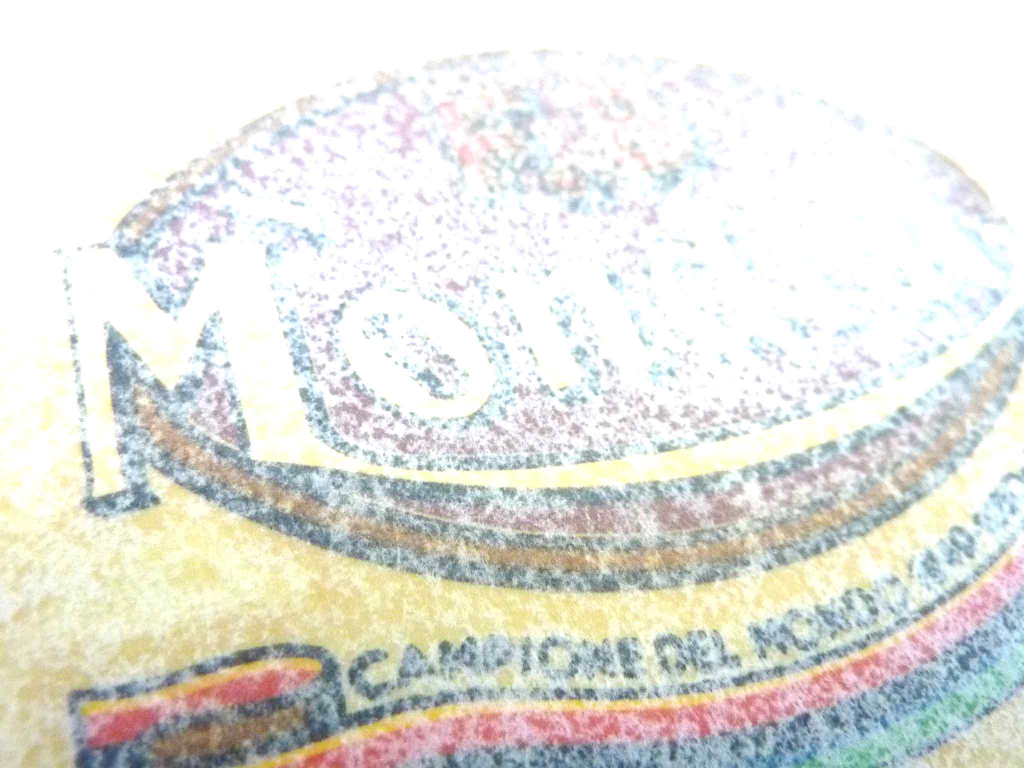 Coppia decalcomanie adesivi Mondial 125 160 200 campione del mondo 1949 - 50 - 51 rosso 68 X 90 MM originale no replica NUOVO fondo di magazzino, LEGGI DESCRIZIONE - immagine 5