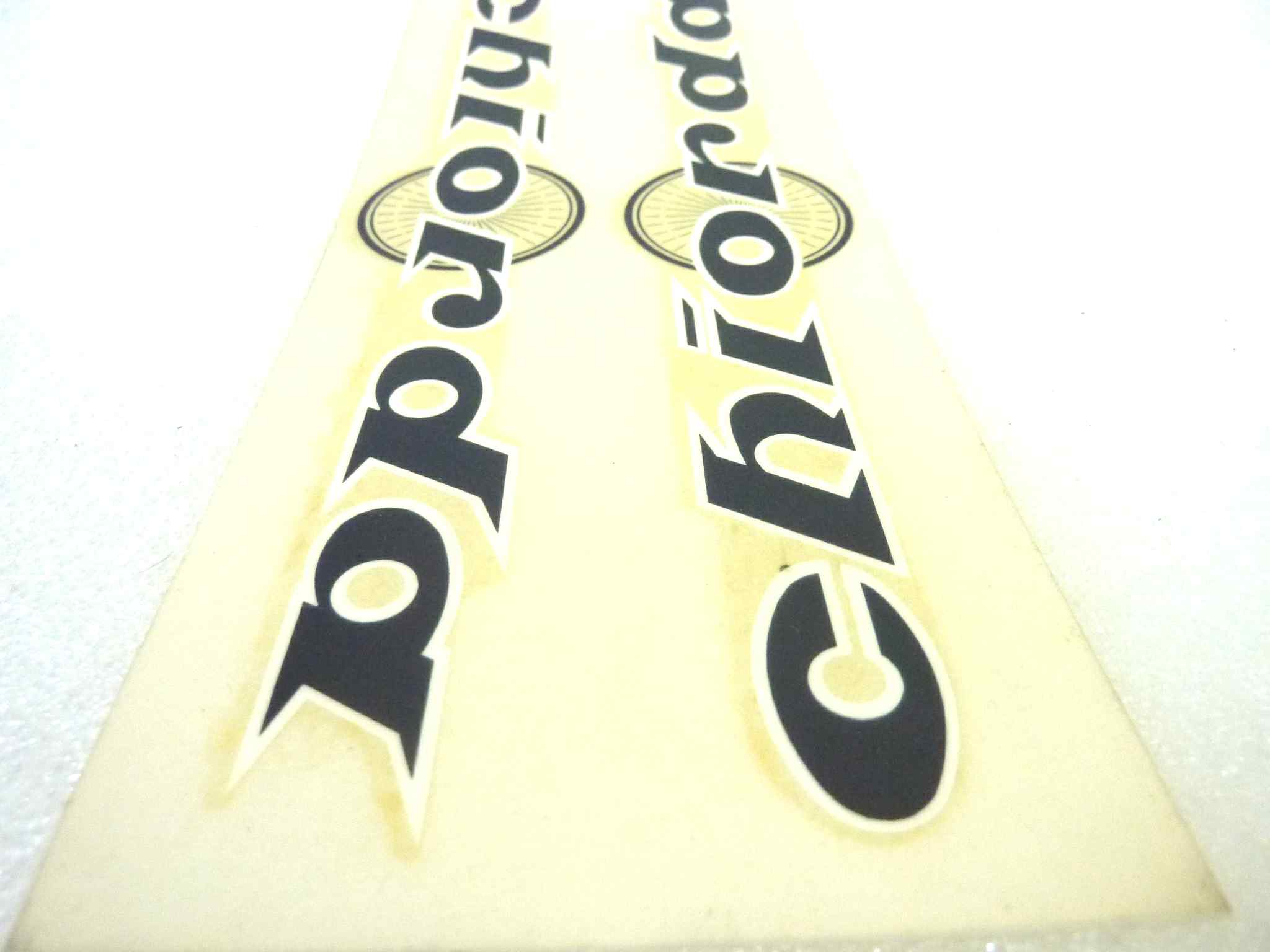 Coppia decalcomanie scritte serbatoio moto Chiorda 200 x 35 mm cad originale no replica NUOVO fondo di magazzino, LEGGI DESCRIZIONE - immagine 5