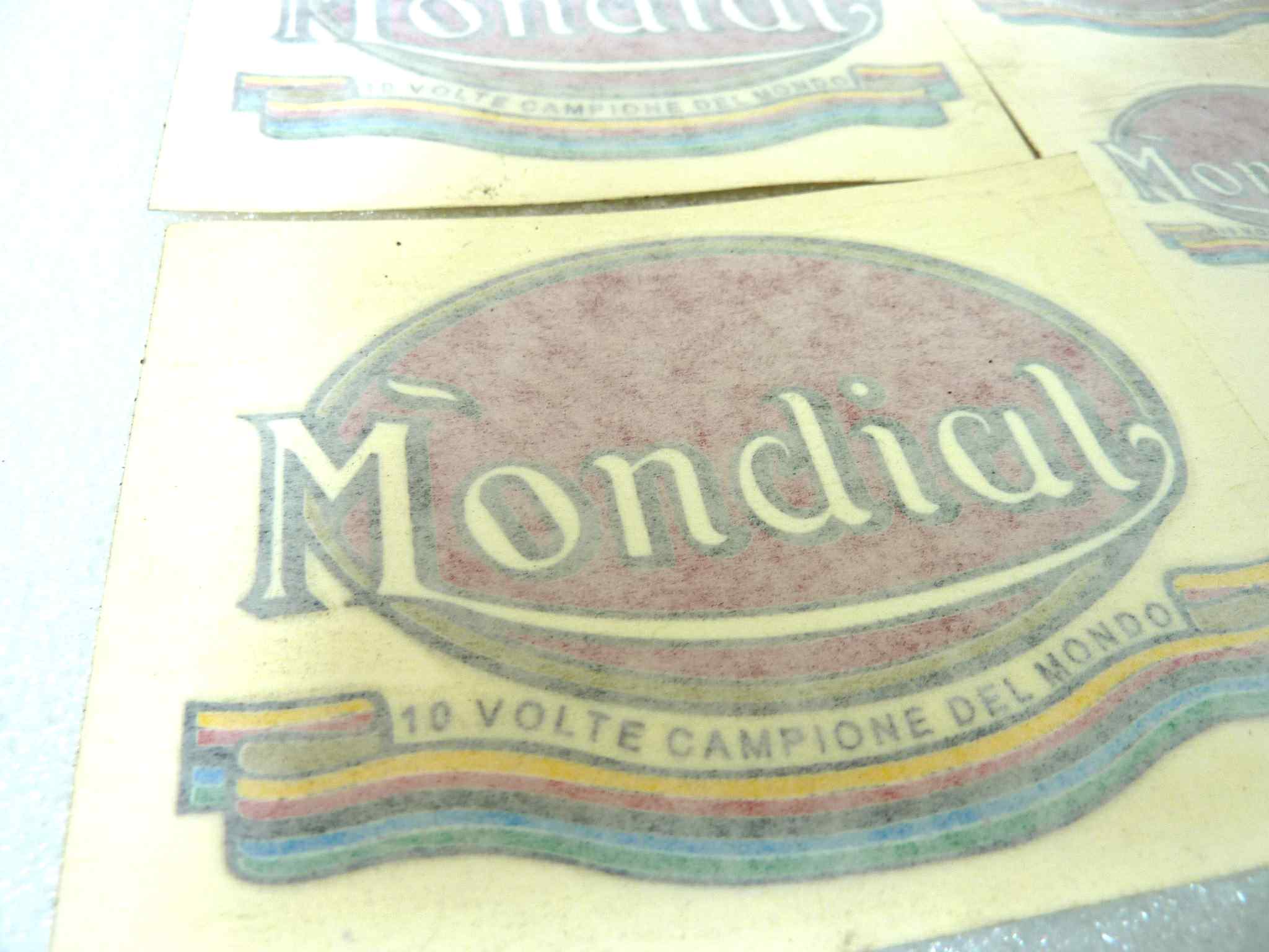 Kit adesivi decalcomania Mondial moto epoca 5 pezzi originale no replica NUOVO fondo di magazzino, LEGGI DESCRIZIONE - immagine 3