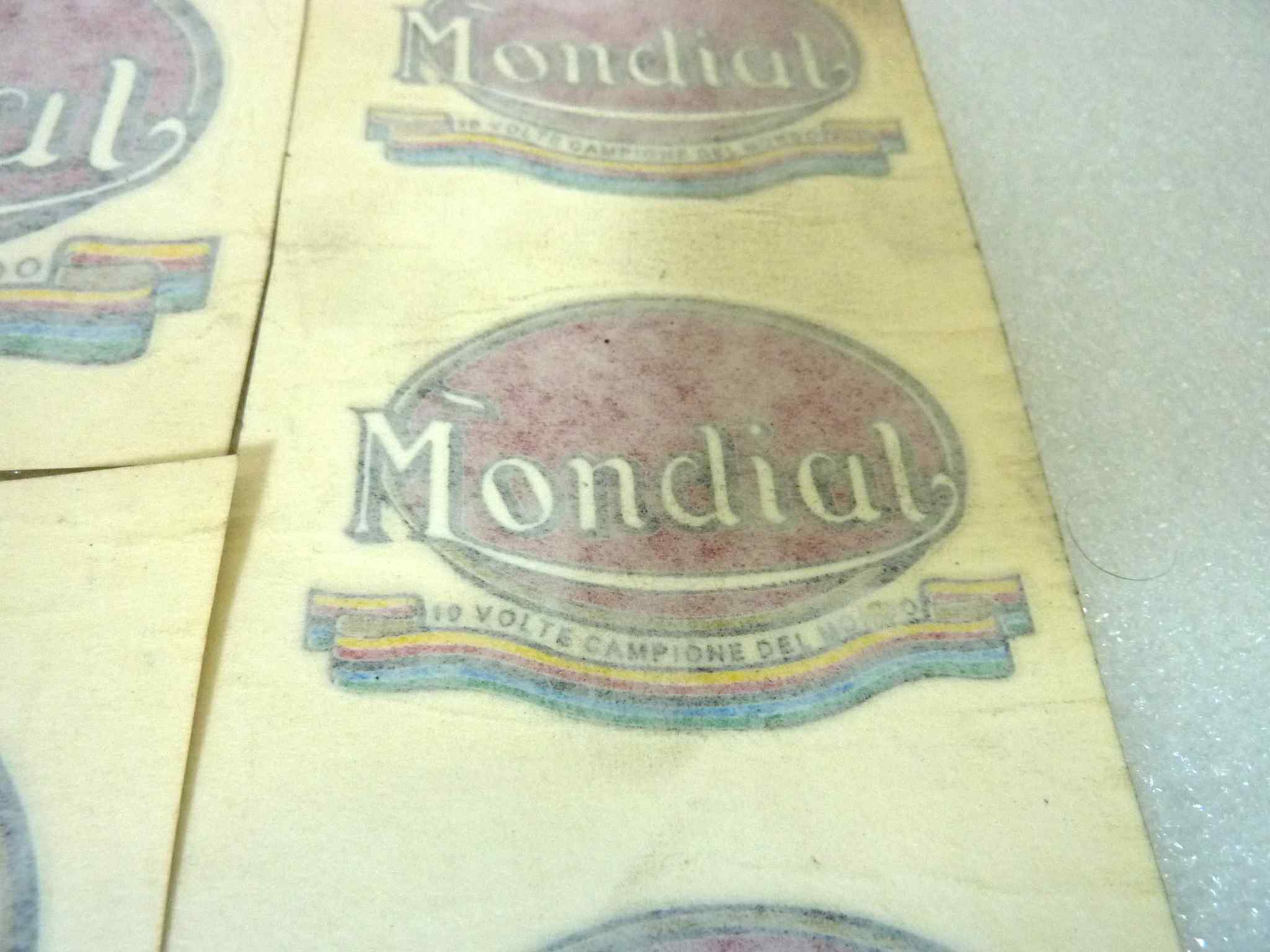 Kit adesivi decalcomania Mondial moto epoca 5 pezzi originale no replica NUOVO fondo di magazzino, LEGGI DESCRIZIONE - immagine 5