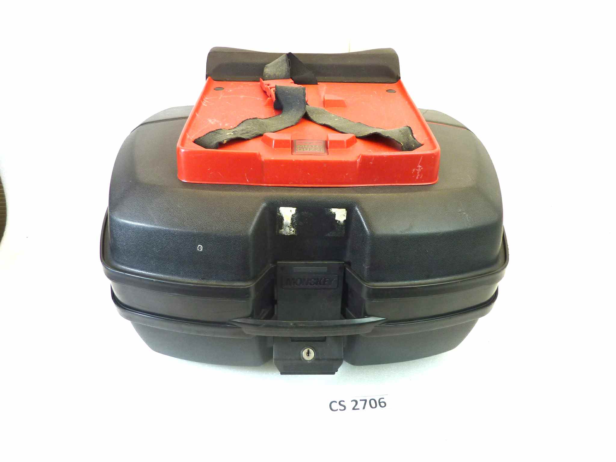 Bauletto top case universale Givi Monokey moto vintage con cuscino passeggero e portapacchi superiore larghezza 56 cm - altezza 32 cm - profondita' 40 cm senza chiave