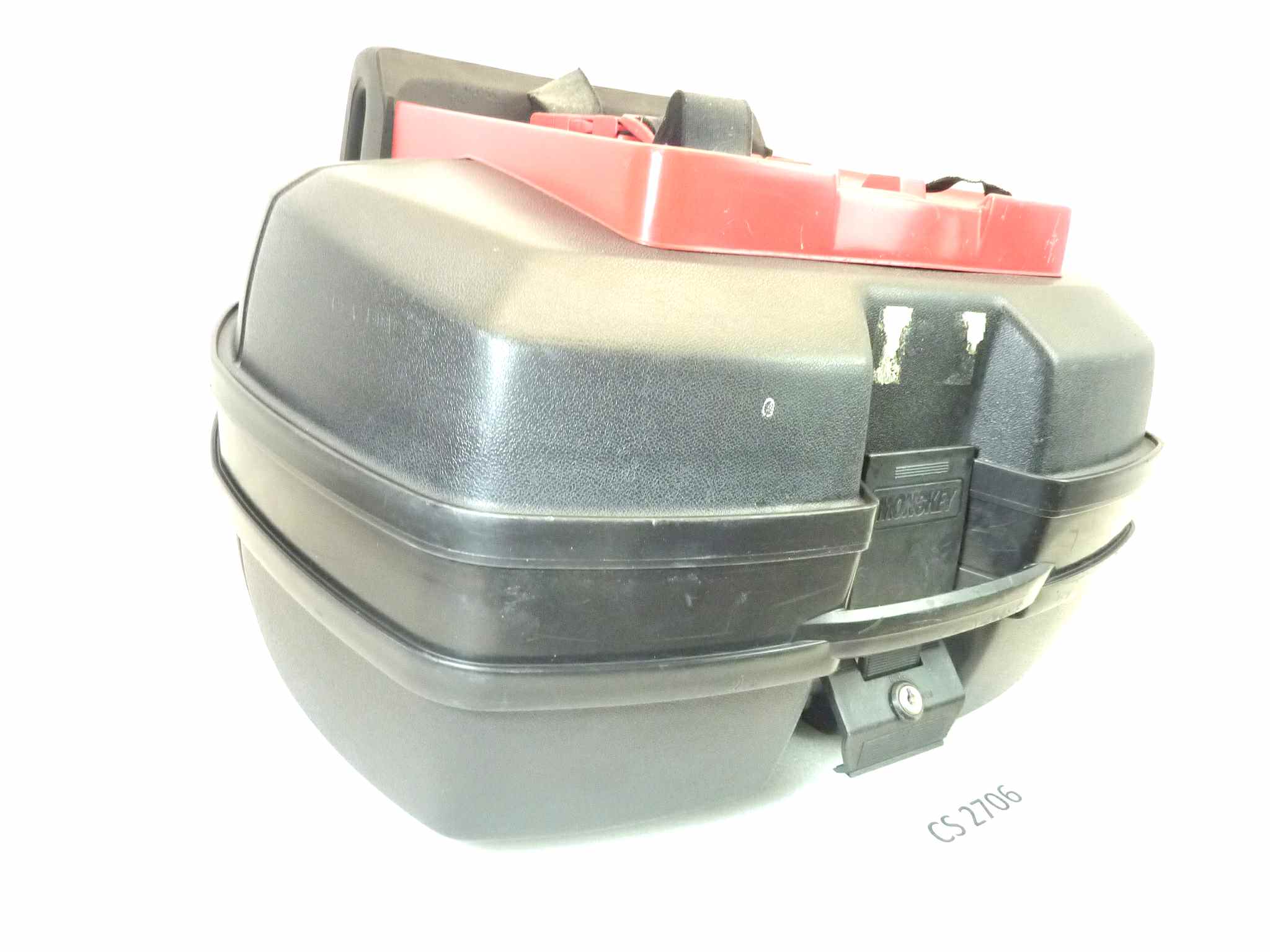 Bauletto top case universale Givi Monokey moto vintage con cuscino passeggero e portapacchi superiore larghezza 56 cm - altezza 32 cm - profondita' 40 cm senza chiave - immagine 3
