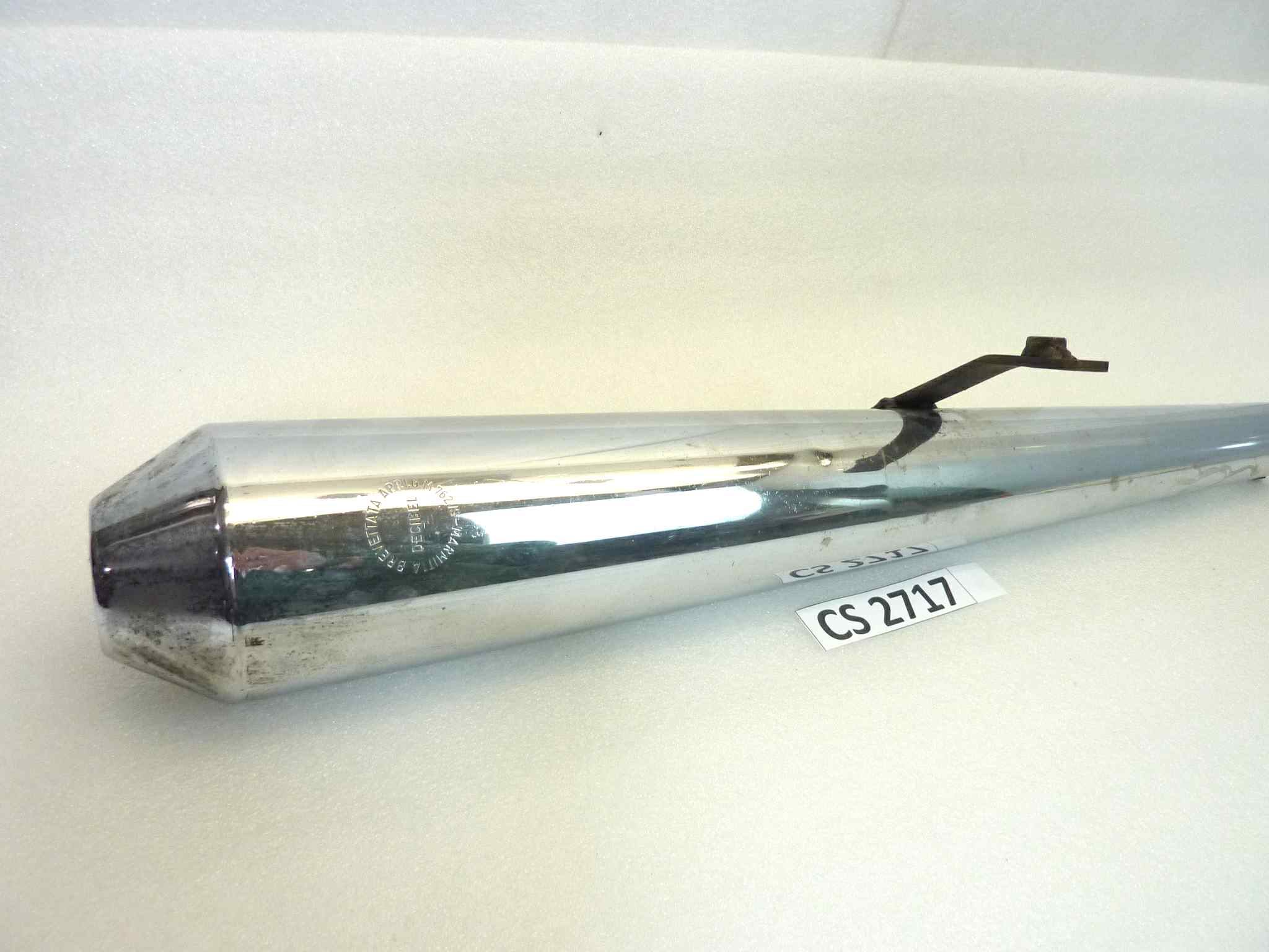 Marmitta Decibel 762/S Guzzi Benelli Morini Gilera moto epoca silenziatore scarico terminale muffler diamentro imbocco 32 mm - lunghezza tot 645 mm - distanzza imbocco/staffa 330 mm - immagine 2