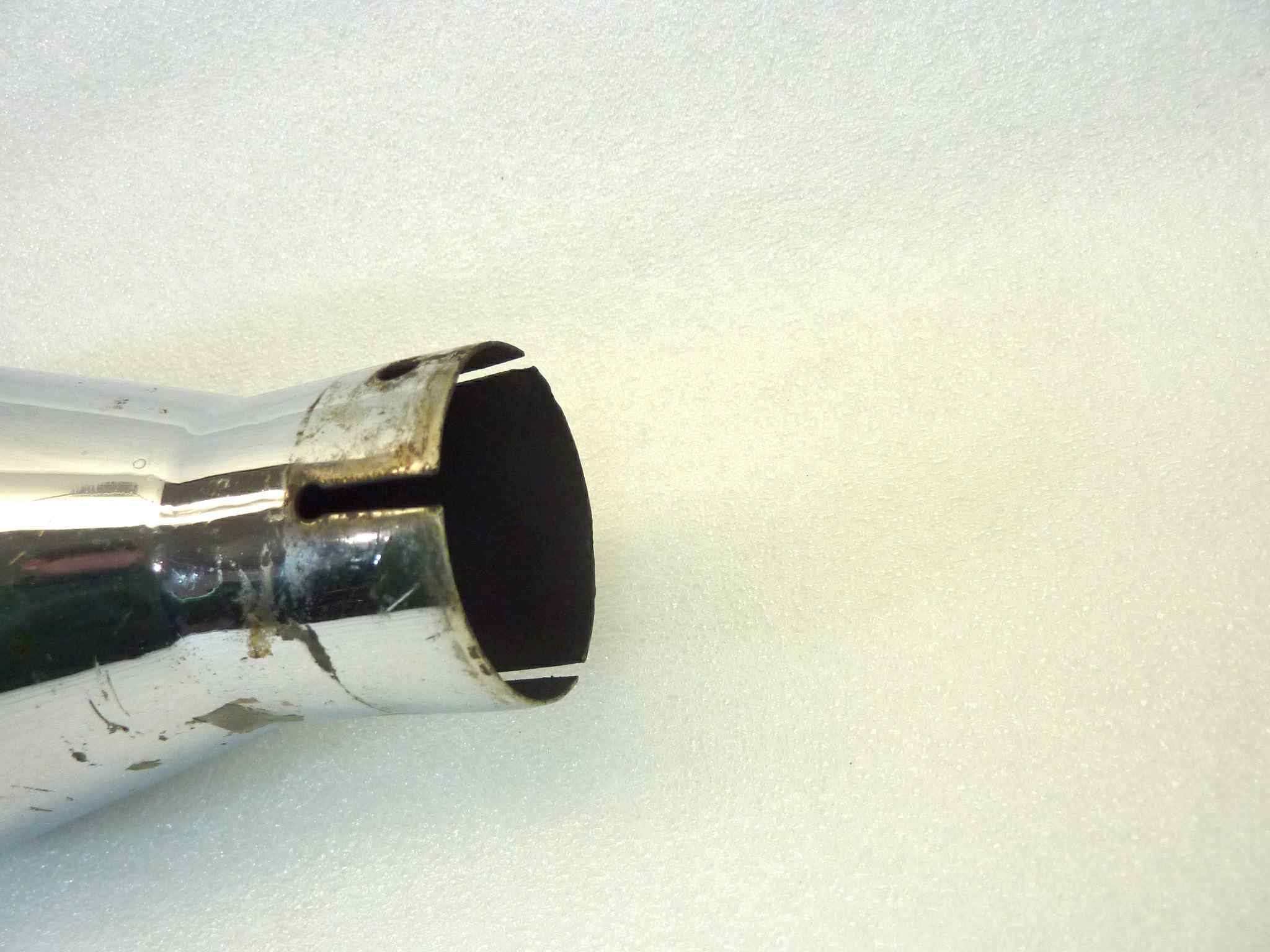 Marmitta Guzzi 500 Nuova TZ silenziatore scarico terminale muffler diamentro imbocco 45 mm - lunghezza tot 680 mm - distanzza imbocco/staffa 365 mm - immagine 9