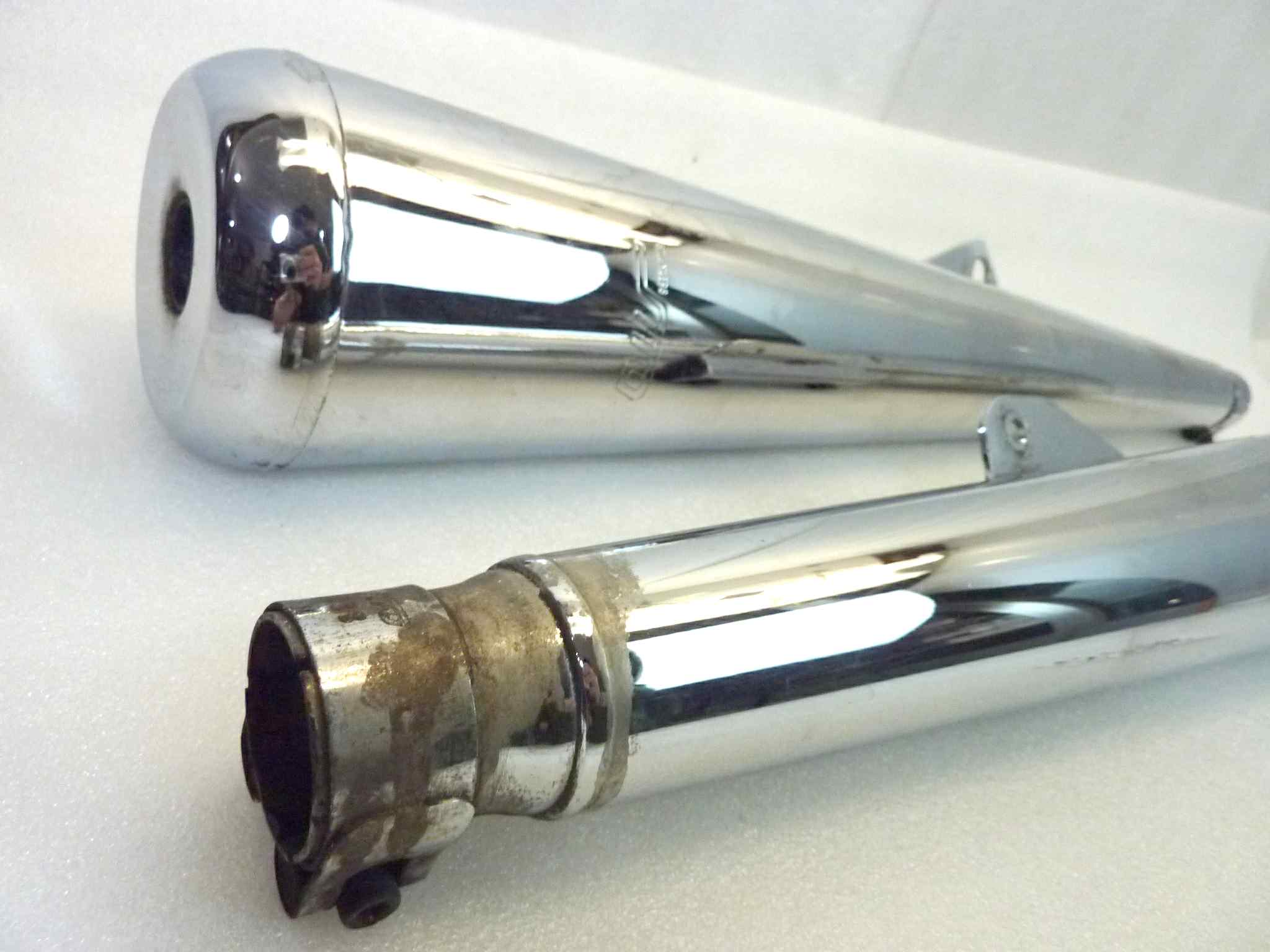 Coppia marmitte Sito TPSI 2558 Guzzi V65 Custom silenziatore scarico terminale muffler - immagine 2
