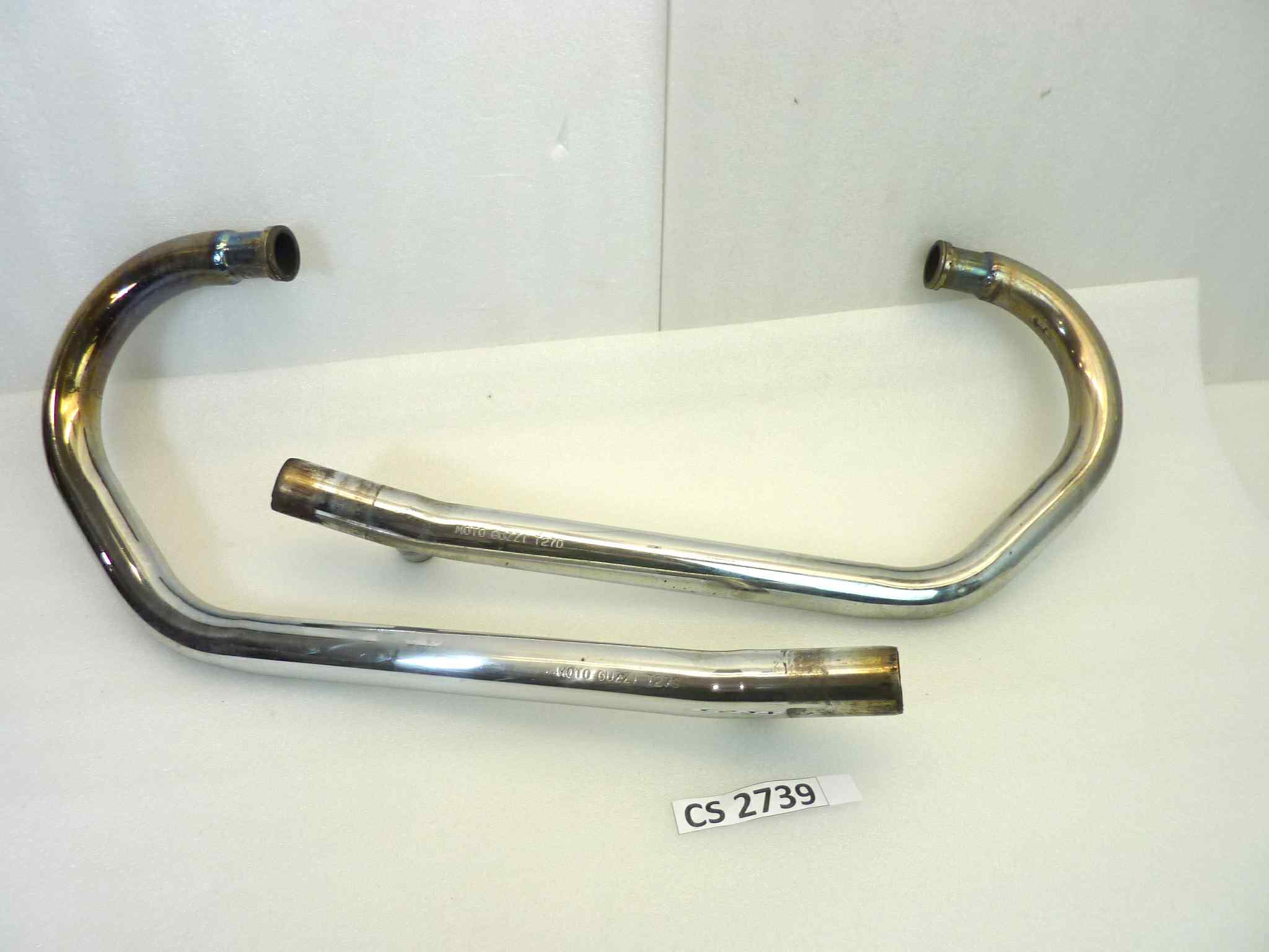 Coppia collettori di scarico Guzzi T27D T27S V35 Imola 1 2 V65 Lario 4V V50 Monza diametro 38/39 mm