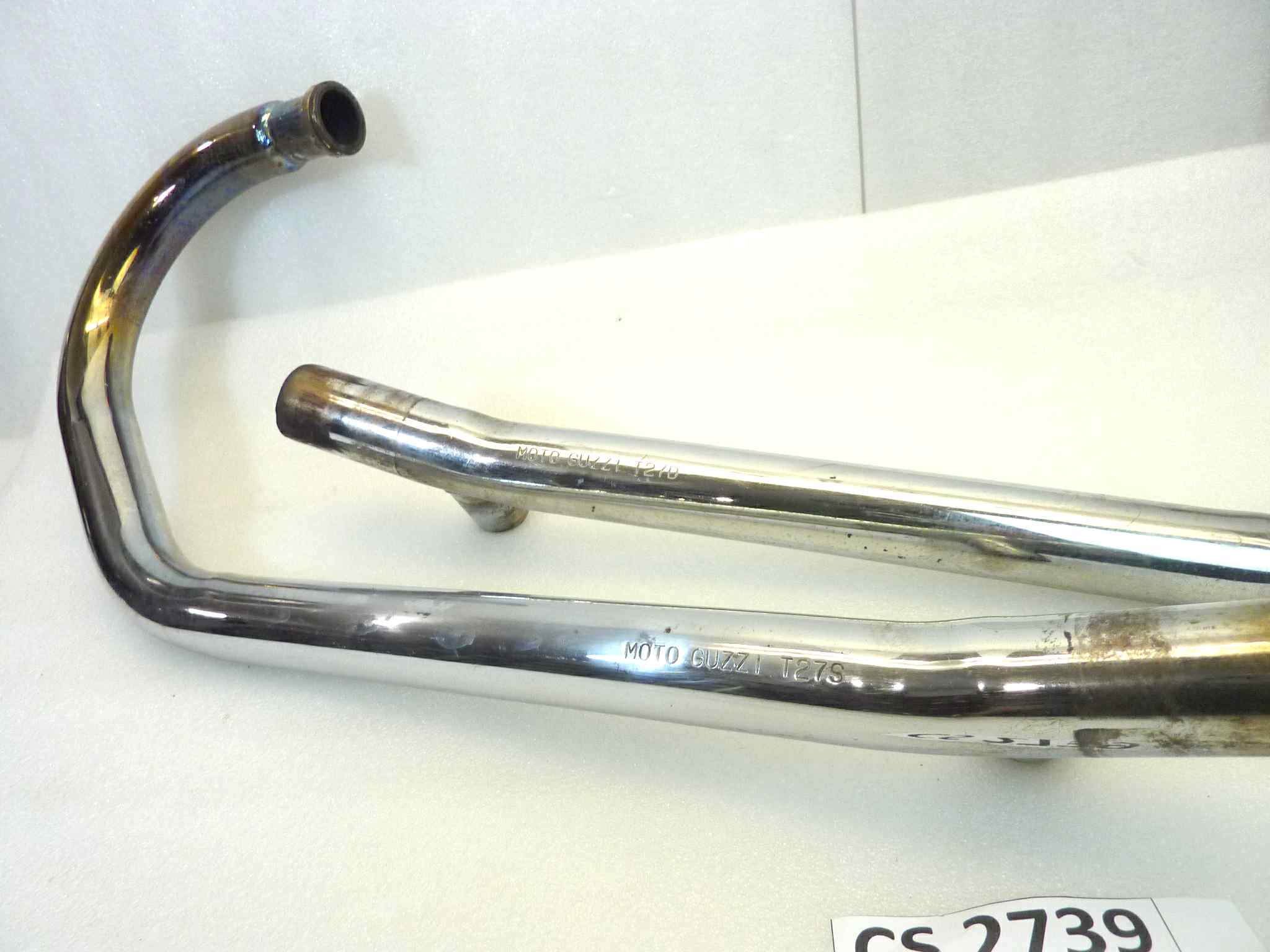 Coppia collettori di scarico Guzzi T27D T27S V35 Imola 1 2 V65 Lario 4V V50 Monza diametro 38/39 mm - immagine 10