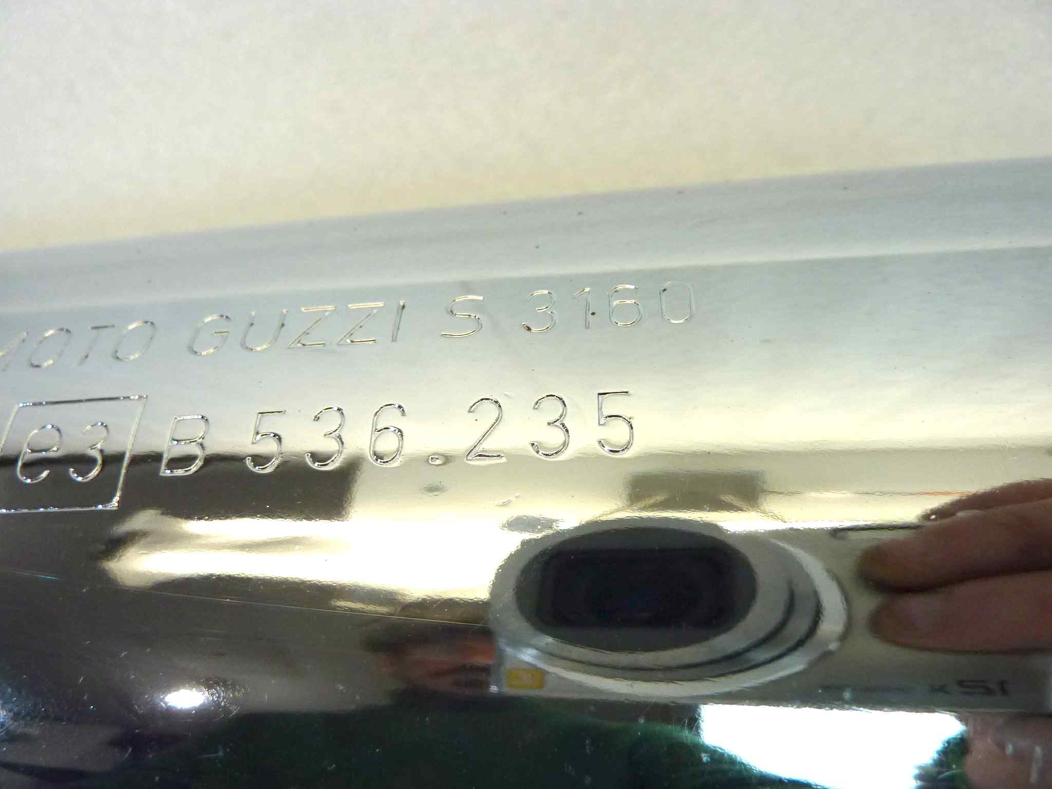 Marmitta Moto Guzzi Nevada 350 750 sinistra Lafraconi 21 S3160 B 536235 silenziatore scarico terminale muffler NUOVO fondo di magazzino, vedi foto LEGGI DESCRIZIONE riporta un difetto evidente sulla cromatura ma rimane nella parte interna - immagine 3