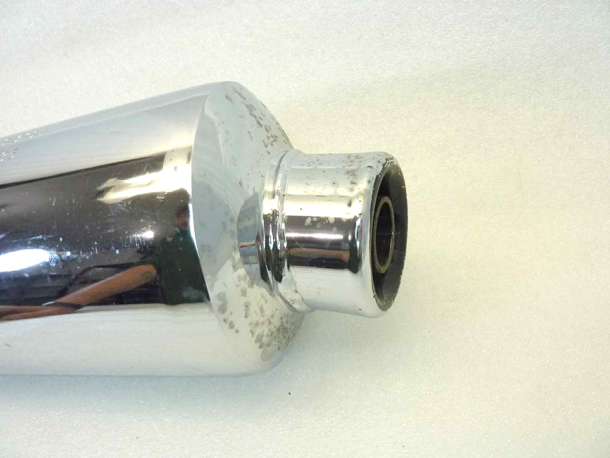 Marmitta Moto Guzzi Nevada 350 750 sinistra Lafraconi 21 S3160 B 536235 silenziatore scarico terminale muffler NUOVO fondo di magazzino, vedi foto LEGGI DESCRIZIONE riporta un difetto evidente sulla cromatura ma rimane nella parte interna - immagine 4