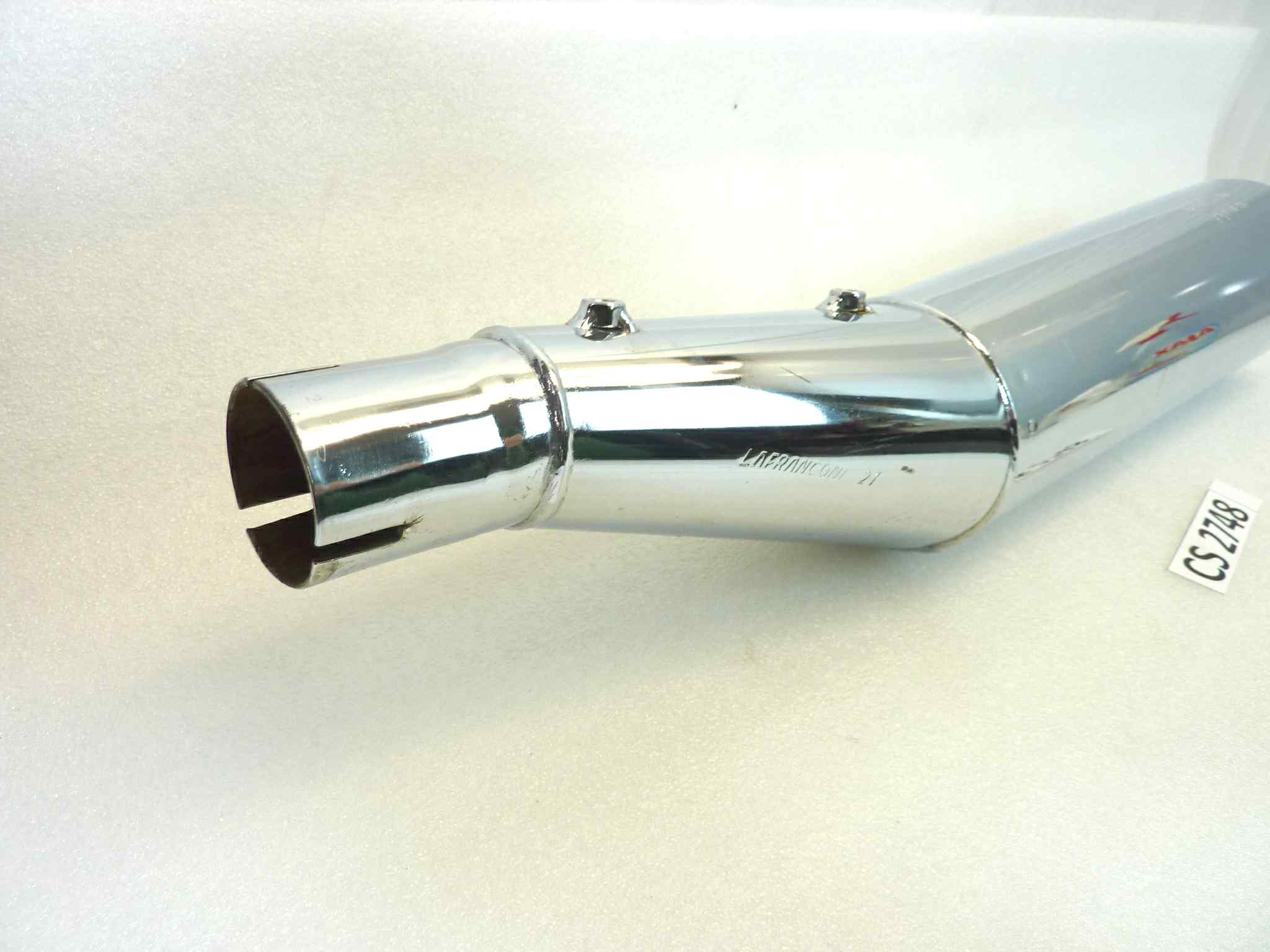 Marmitta Moto Guzzi Nevada 350 750 sinistra Lafraconi 21 S3160 B 536235 silenziatore scarico terminale muffler NUOVO fondo di magazzino, vedi foto LEGGI DESCRIZIONE riporta un difetto evidente sulla cromatura ma rimane nella parte interna - immagine 5